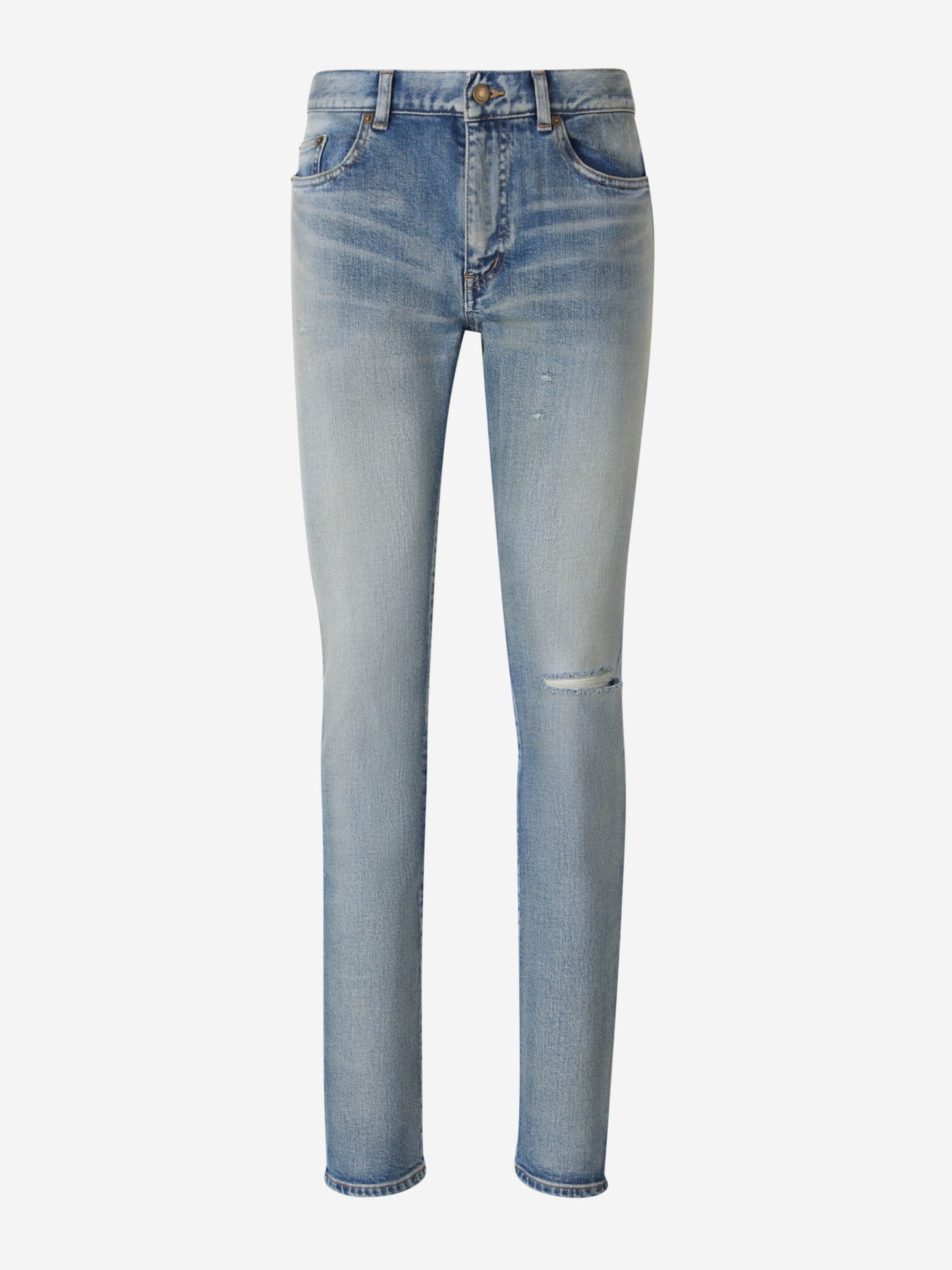 Saint Laurent Jeans Slim Algodón color Azul Denim Oscuro sku 522-002712 01 - Foto 1