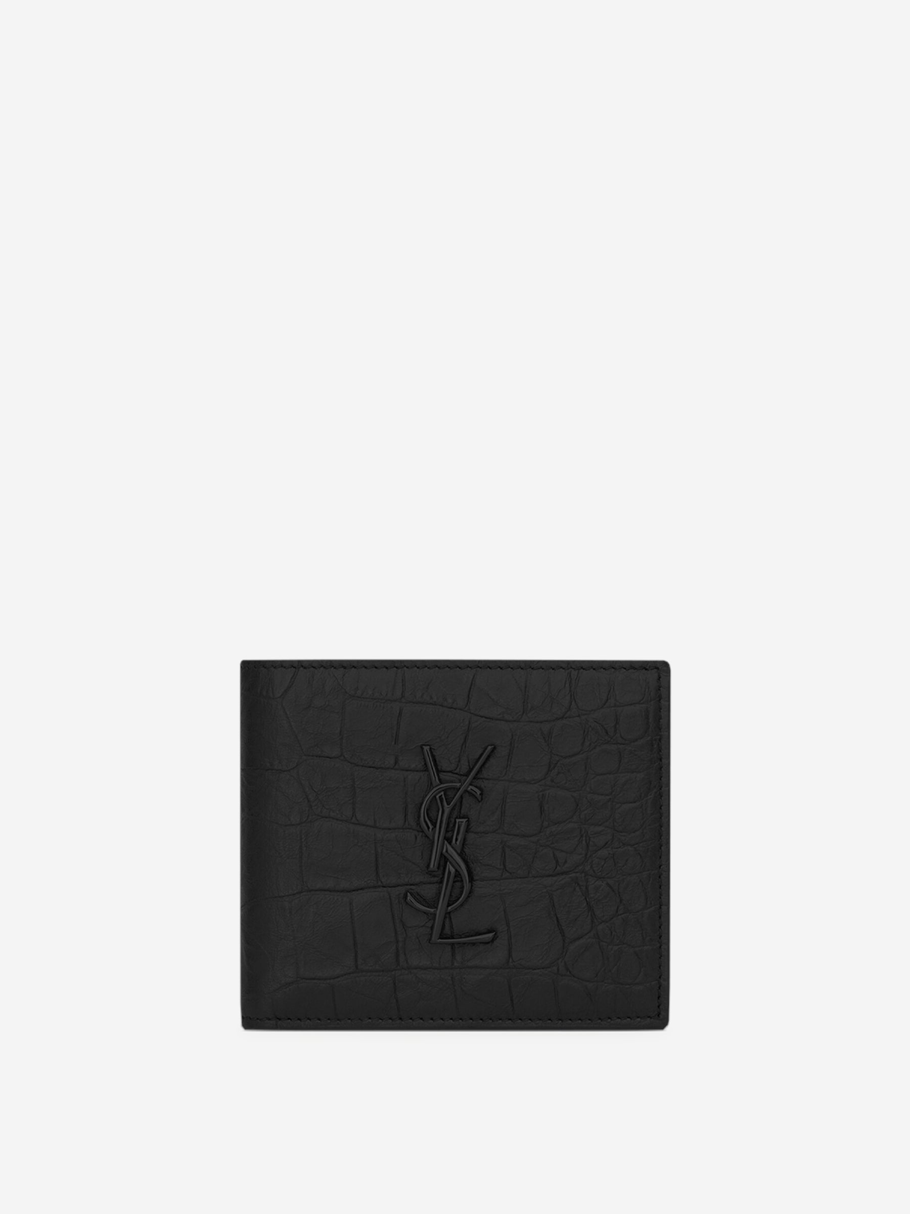 Saint Laurent Cartera Logo Piel color Negro sku 691-001369 01 - Foto 1