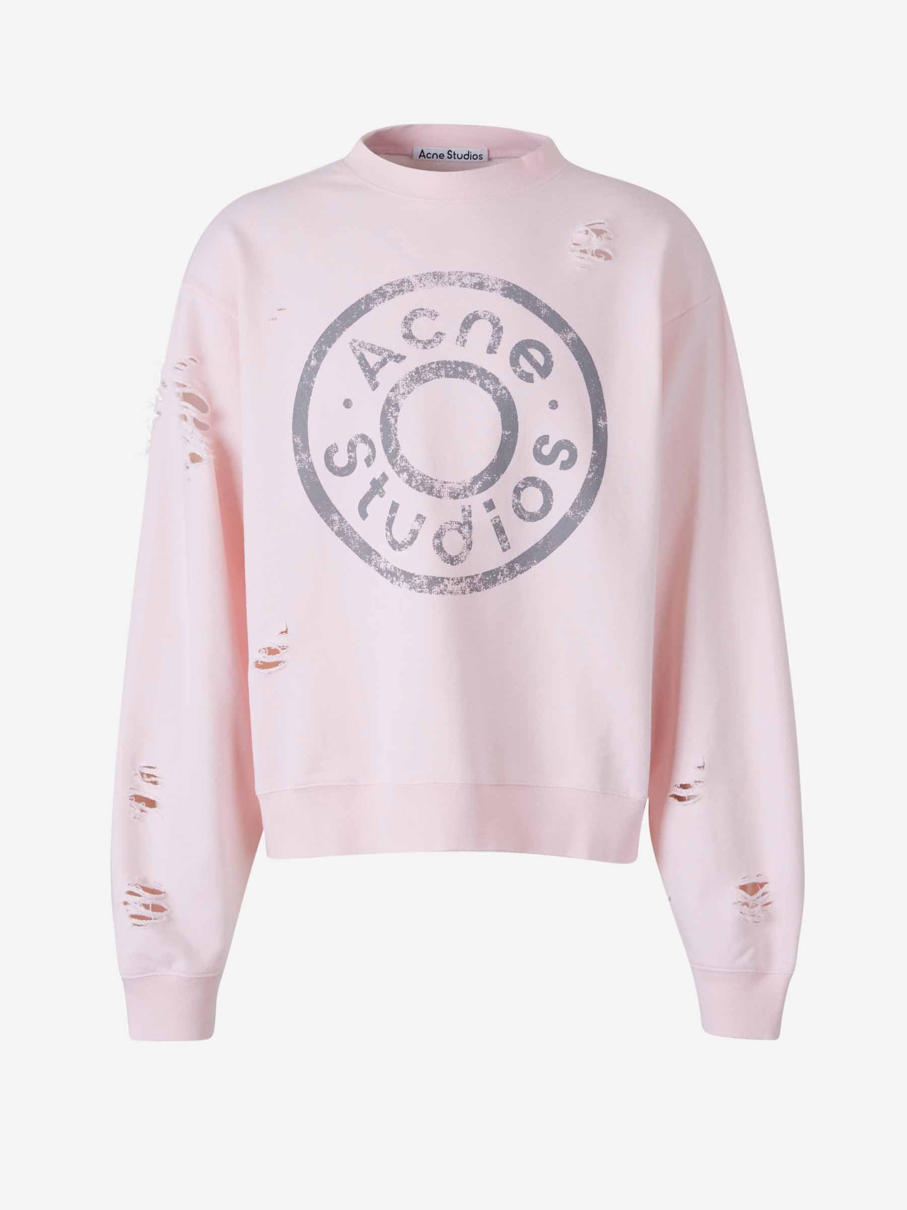 Acne Studios Sudadera Logo Descosidos color Rosa Palo sku 545-001689 02 - Foto 1