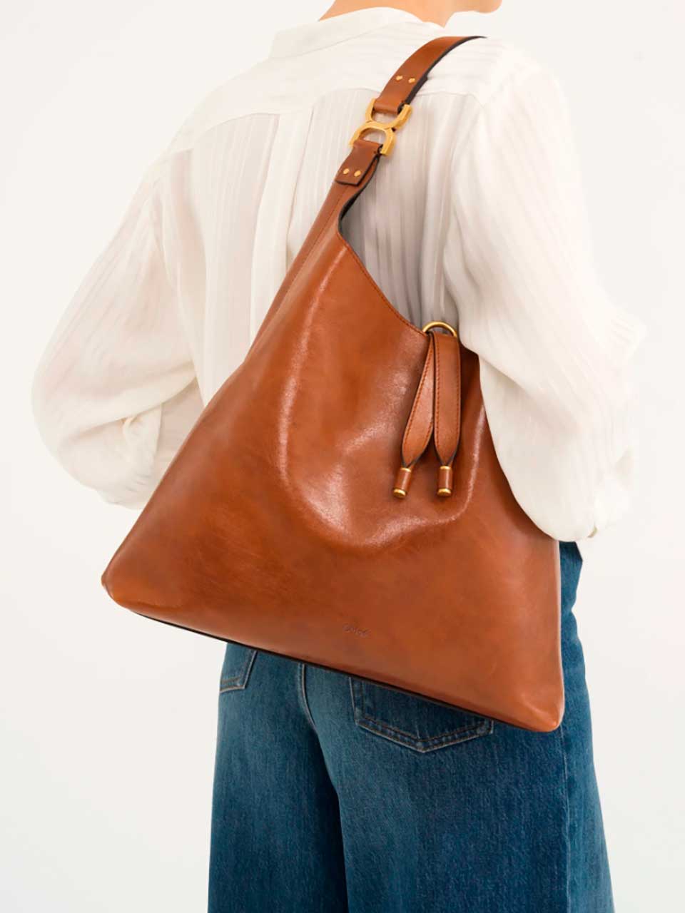 Chloé Bolso  Hombro Piel Hobo color Caramelo sku 810-007611 02 - Foto 7