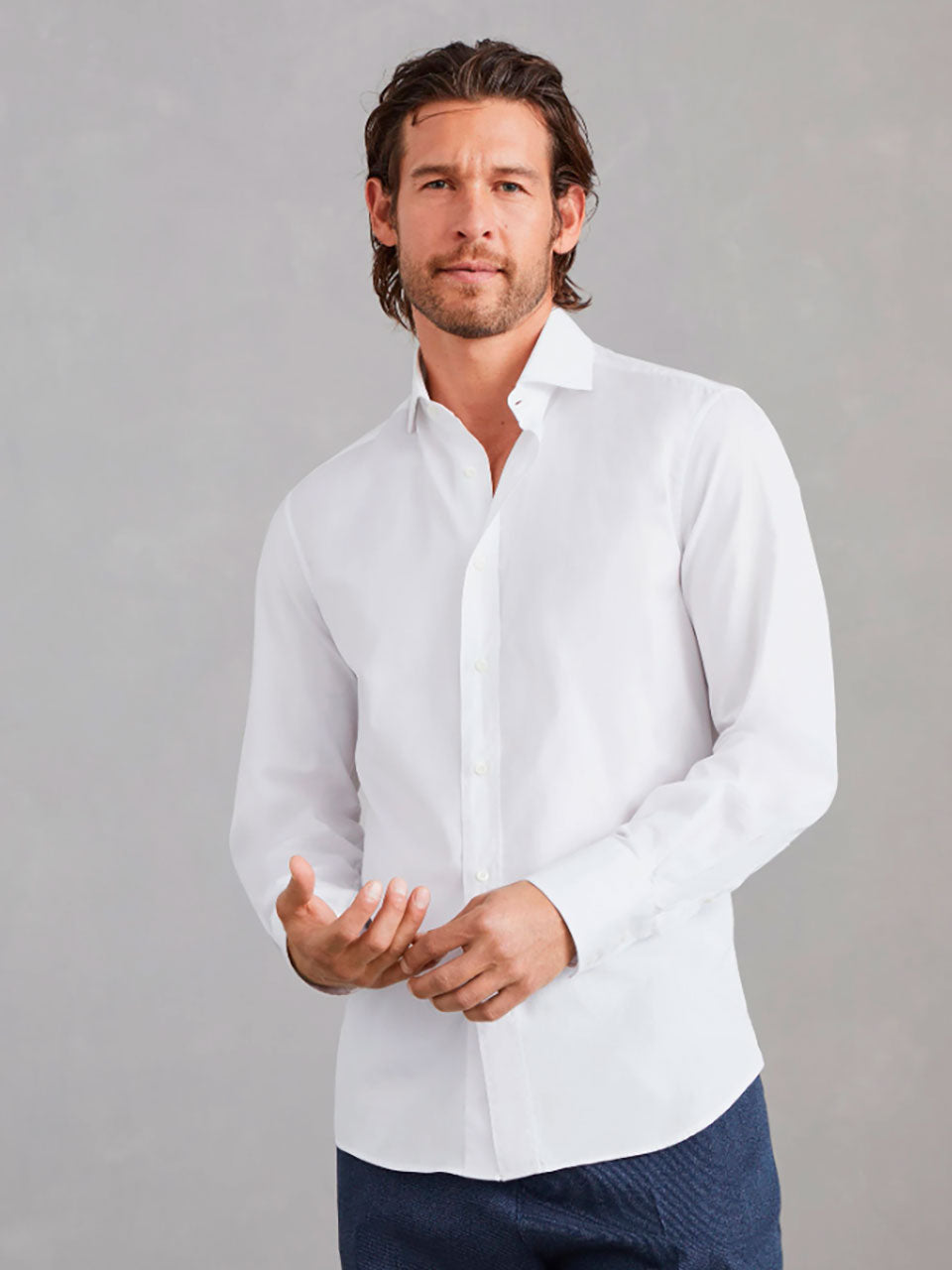 Brunello Cucinelli Camisa Algodón Lisa color Blanco sku 531-006297 02 - Foto 5