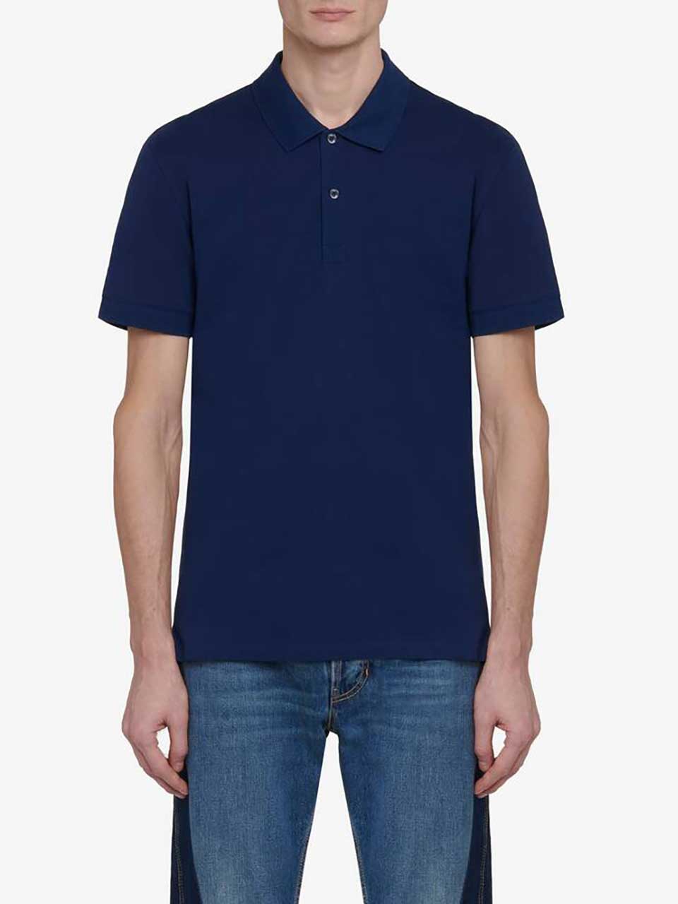 Alexander McQueen Polo Piqué Algodón color Azul Marino sku 552-001500 01 - Foto 1