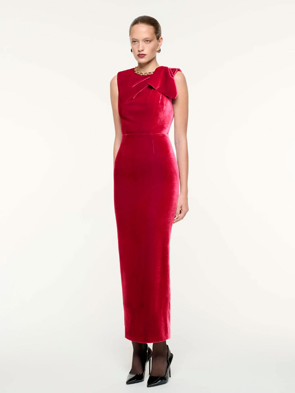 Roland Mouret Vestido Midi Bow color Cereza sku 721-000324 01 foto 2