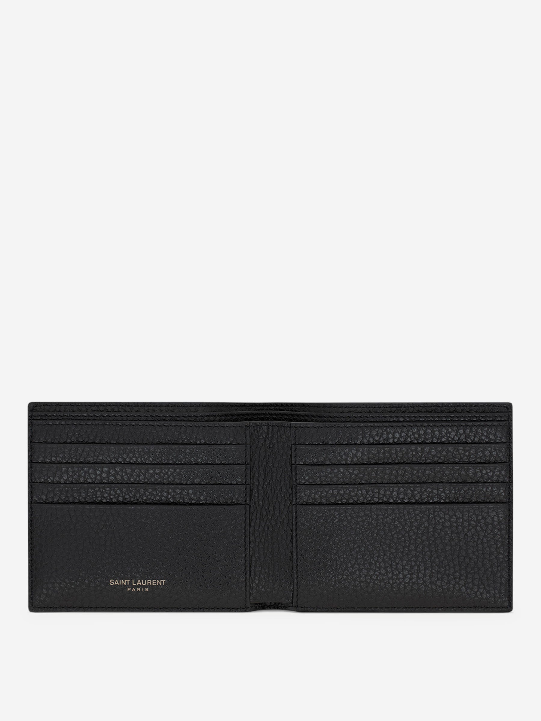 Saint Laurent Cartera Piel Granulada Logo color Negro sku 691-001364 01 - Foto 2