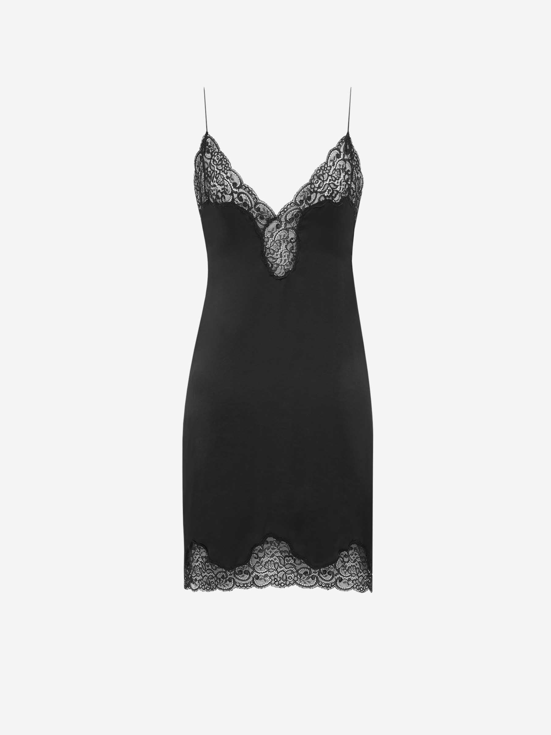 Saint Laurent Vestido Mini Lencero color Negro sku 731-005959 01 - Foto 2