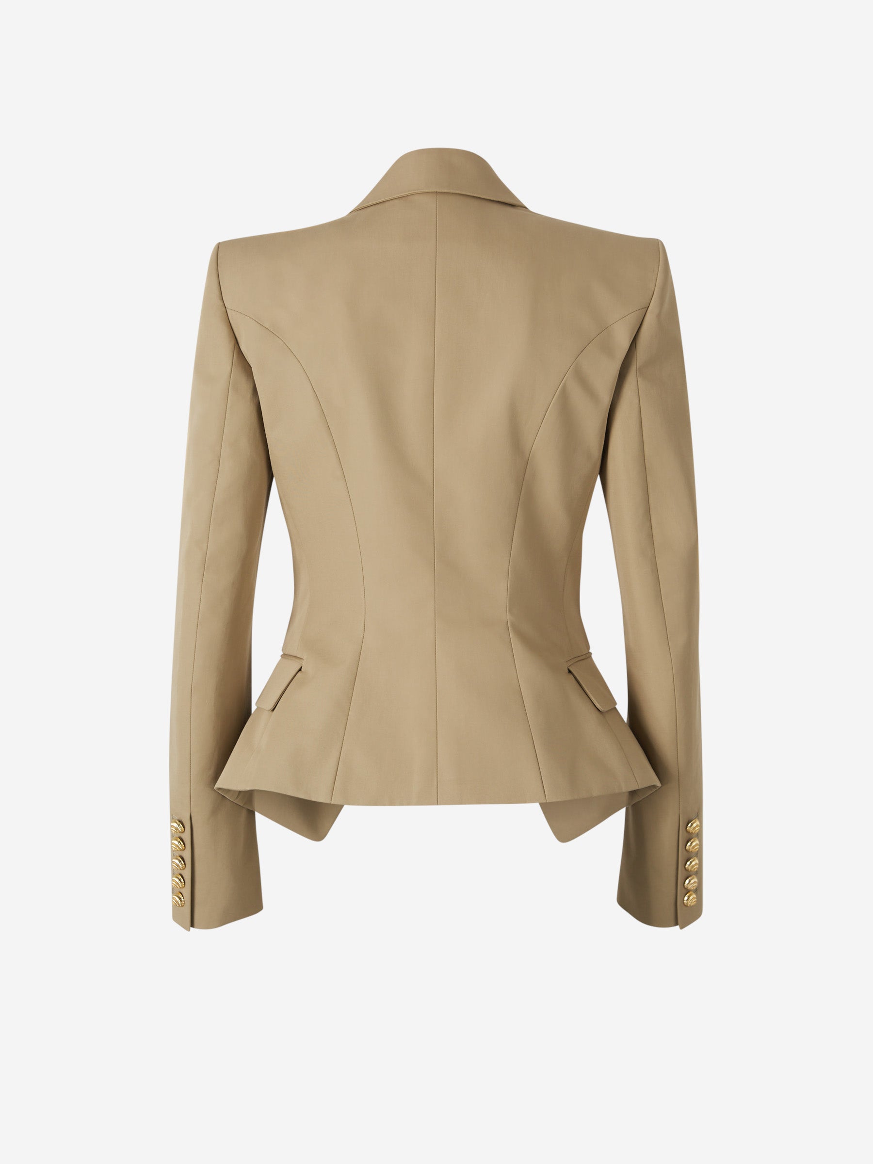 Balmain Blazer Liso Algodón color Beige sku 741-002175 01 - Foto 2