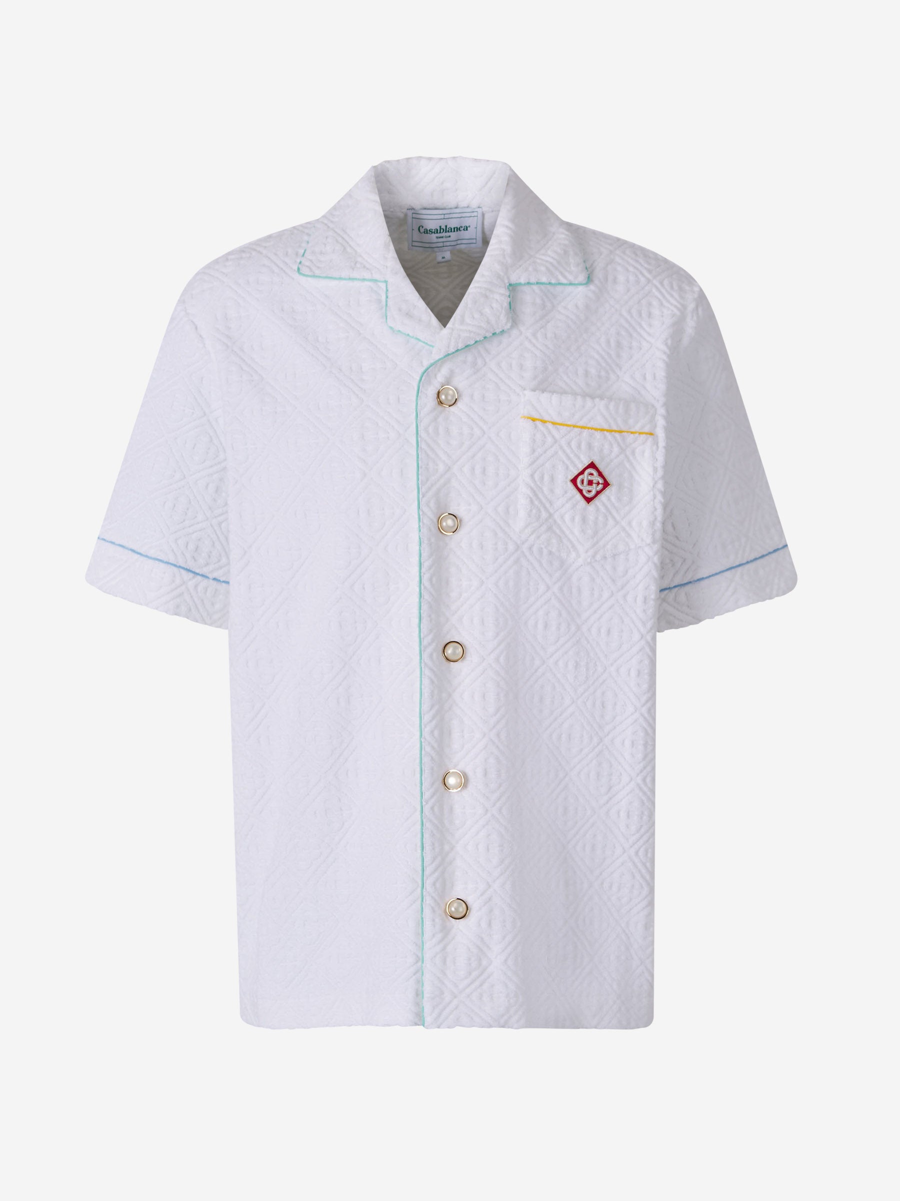 Casablanca Camisa Texturizada Monograma color Blanco sku 532-000598 01 - Foto 1