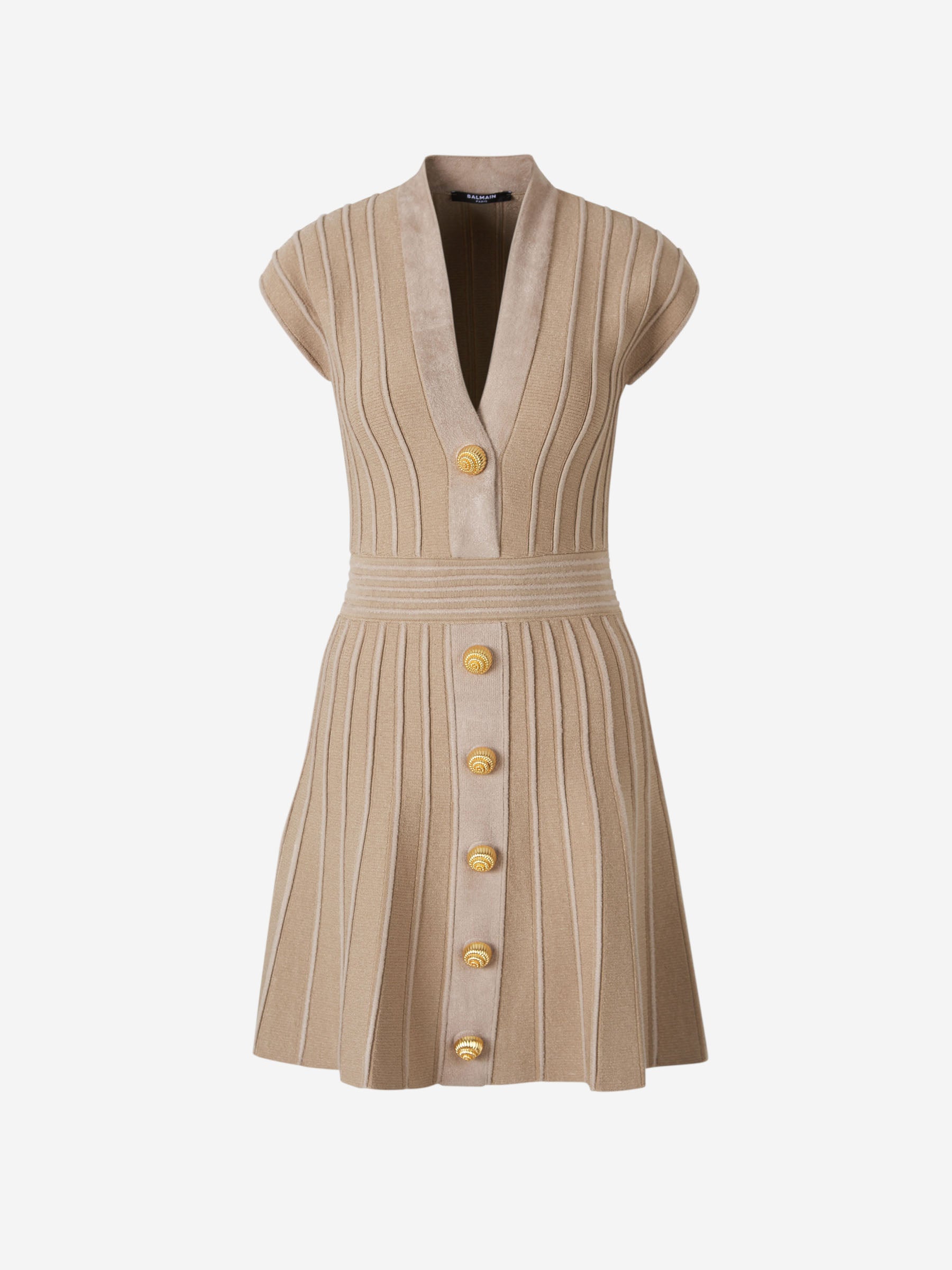 Balmain Vestido Mini Punto color Beige sku 731-005954 01 - Foto 1