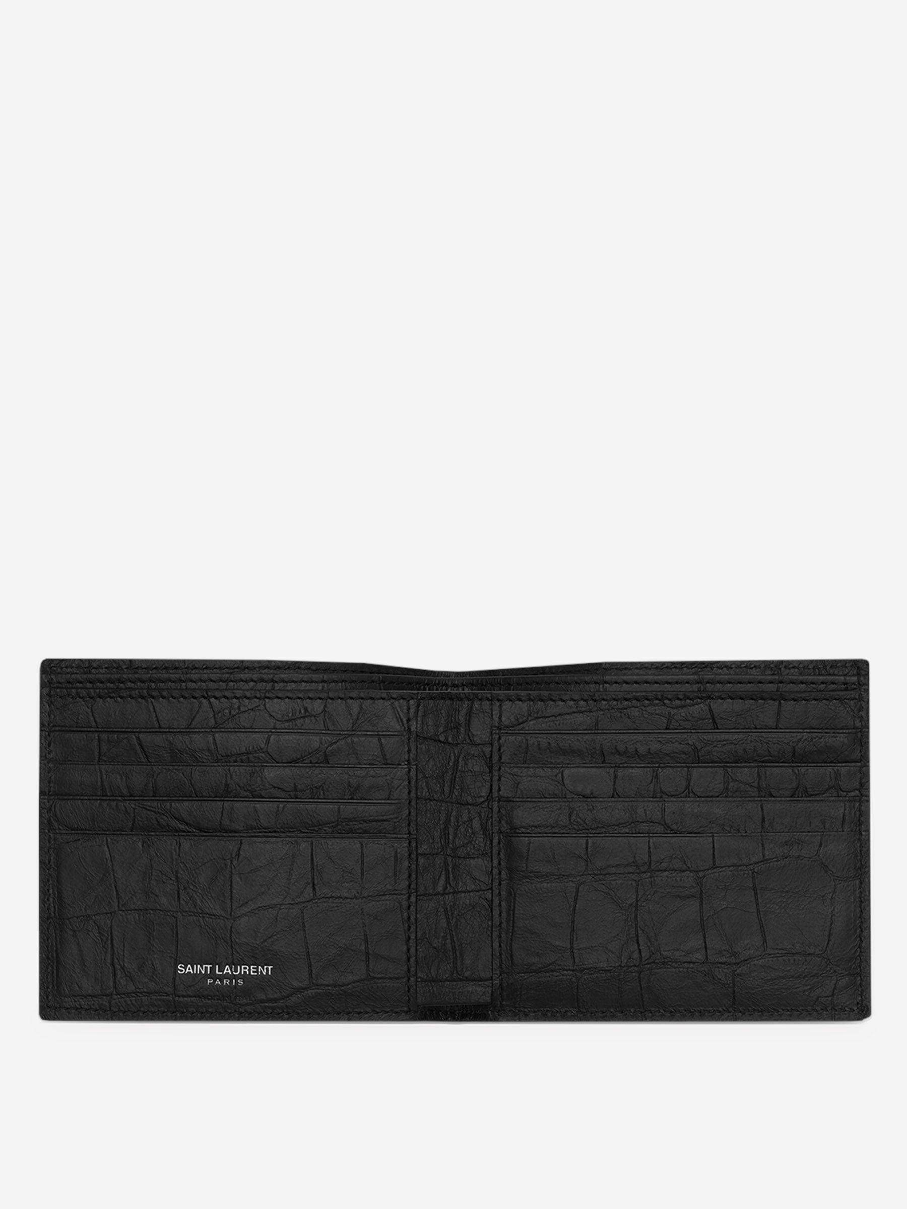 Saint Laurent Cartera Logo Piel color Negro sku 691-001369 01 - Foto 2