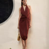 Bottega Veneta Vestido Midi Viscosa color Terracota sku 731-005876 01 - Foto 1