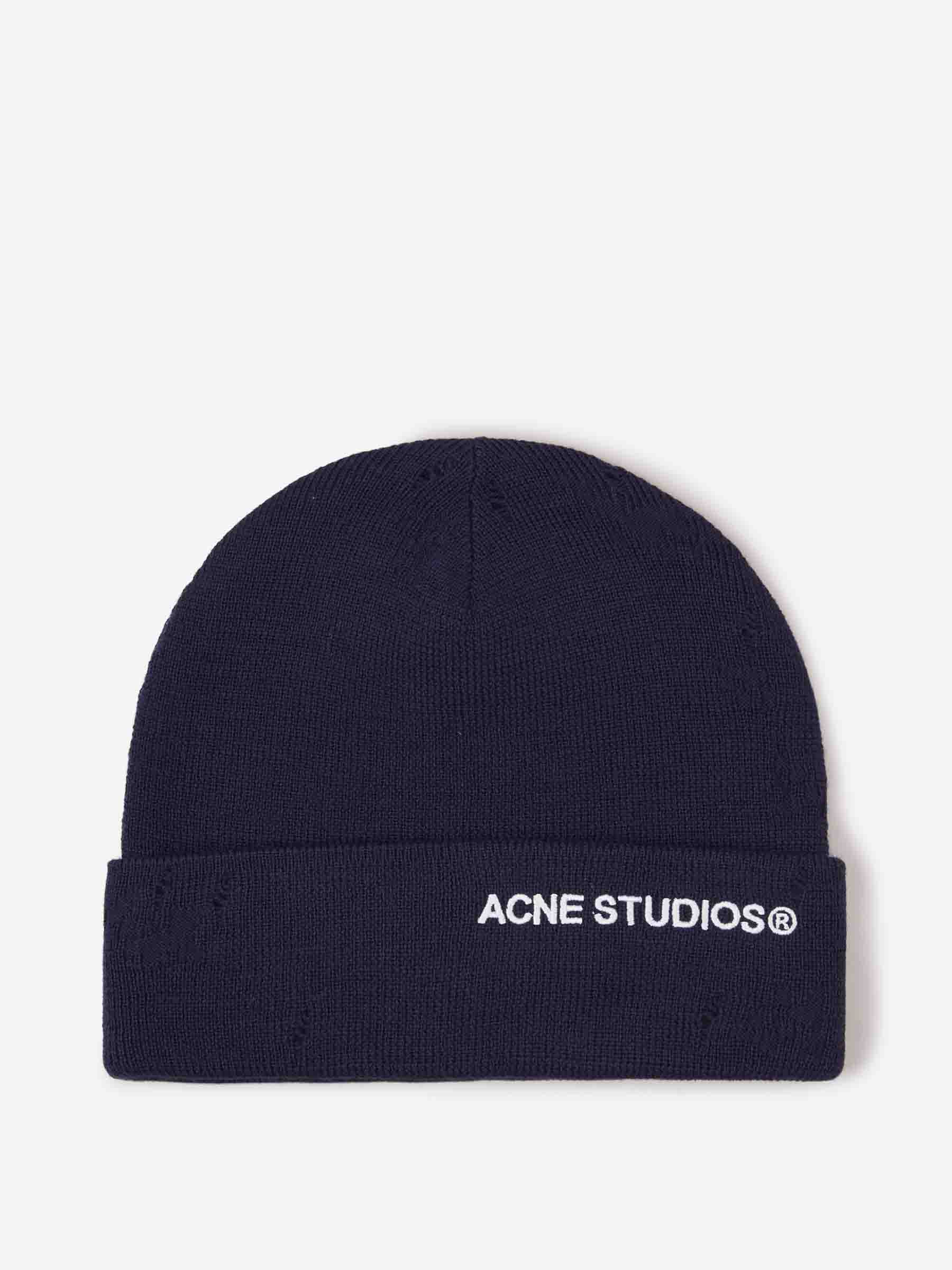 Acne Studios Gorro Logo Desgastado color Azul Marino sku 695-001534 01 - Foto 1