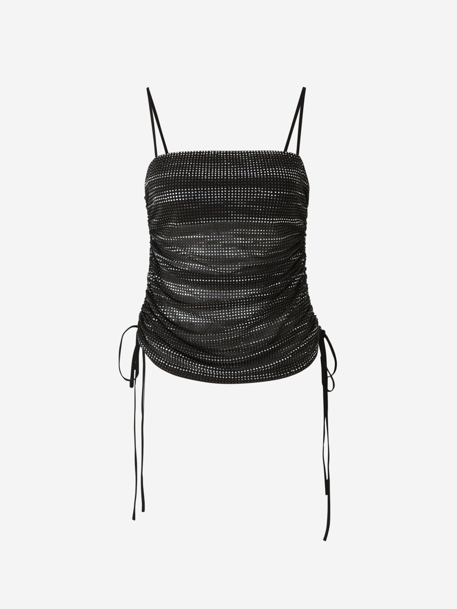 Alexander Wang Top Fruncido Cristales color Negro sku 703-002234 01 - Foto 1