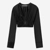 Alexander Wang Blusa Cropped Satén color Negro sku 701-002136 01 - Foto 1