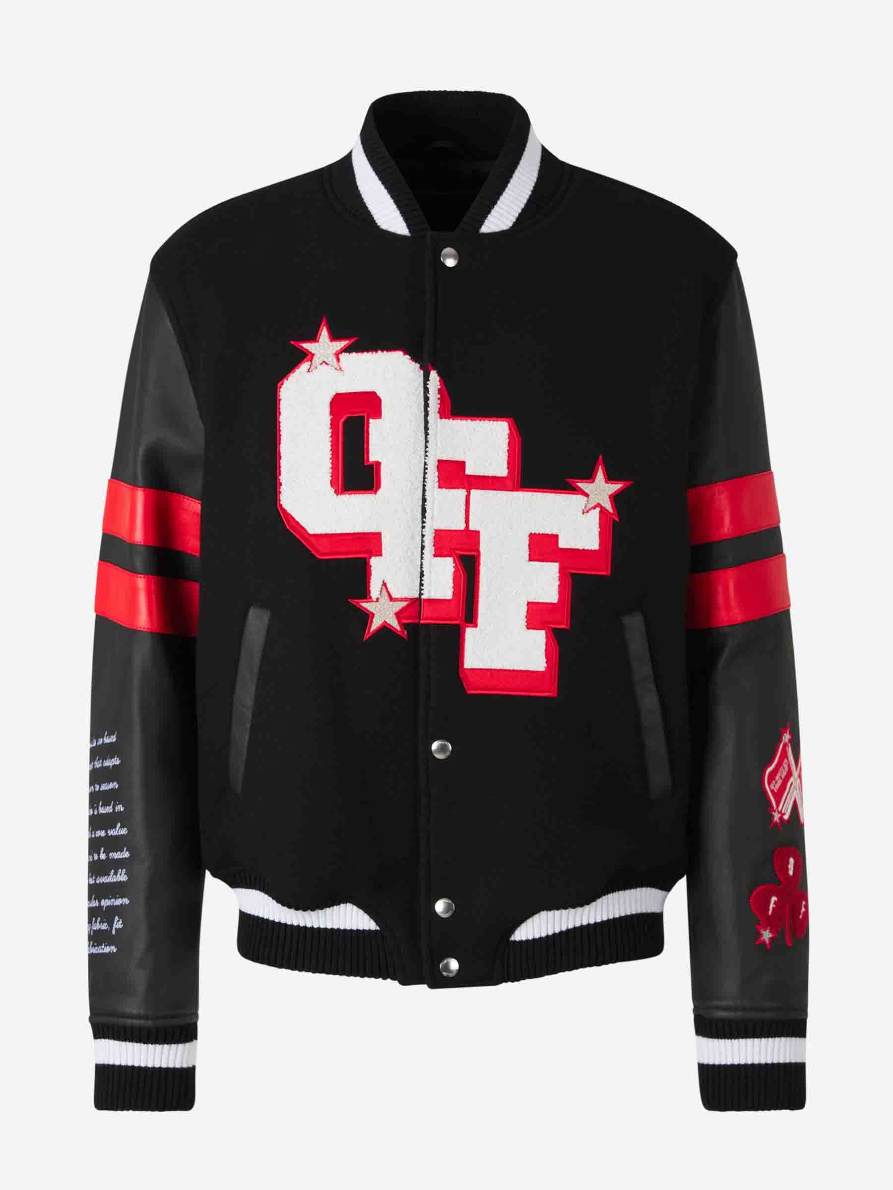 Off-White Cazadora Bomber Universitaria color Negro sku 512-002397 01 - Foto 1