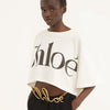 Chloé Camiseta Cropped Algodón color Blanco y Negro sku 782-001583 01 - Foto 1