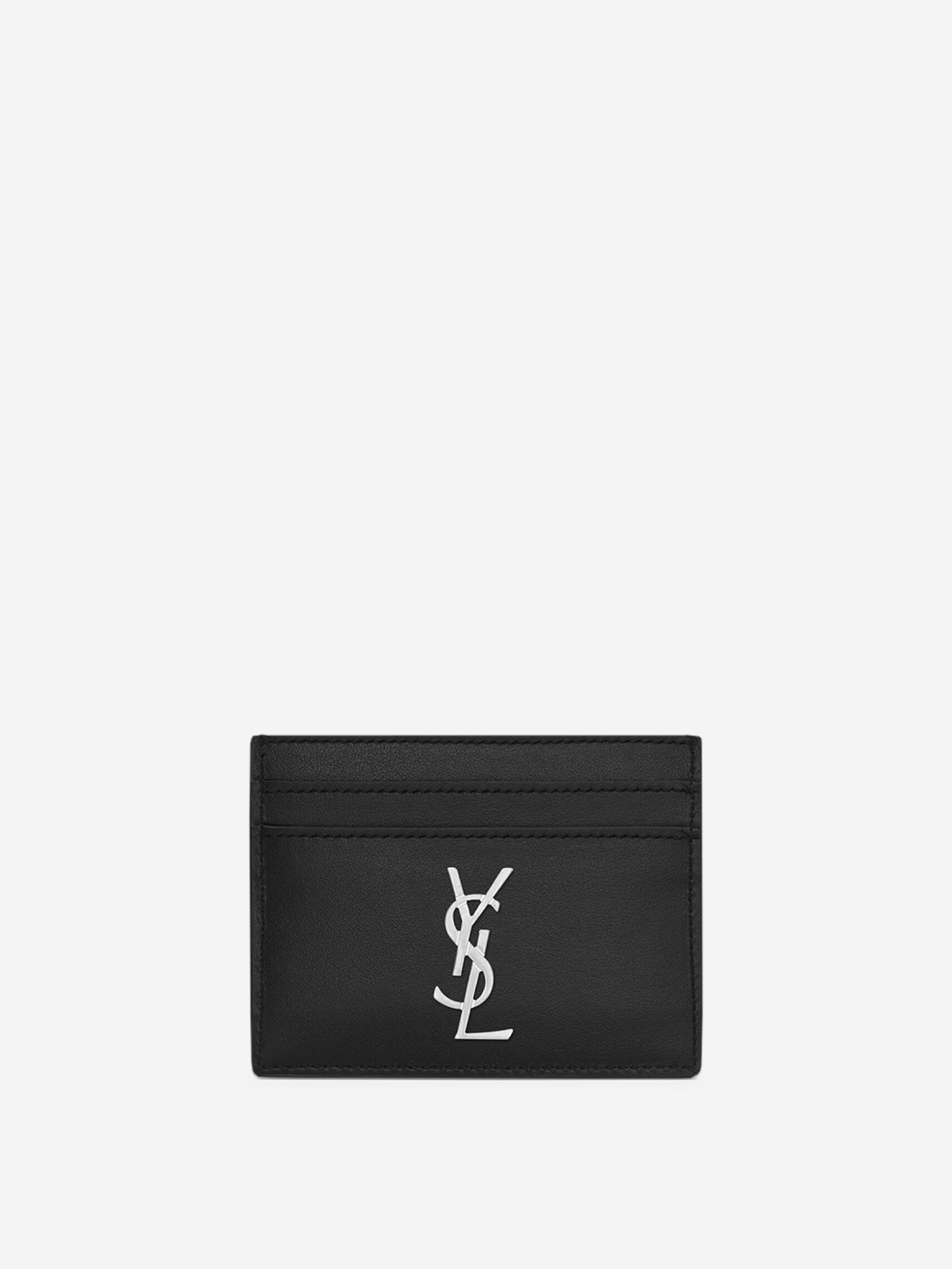 Saint Laurent Tarjetero Piel Logo color Negro sku 691-001368 01 - Foto 1