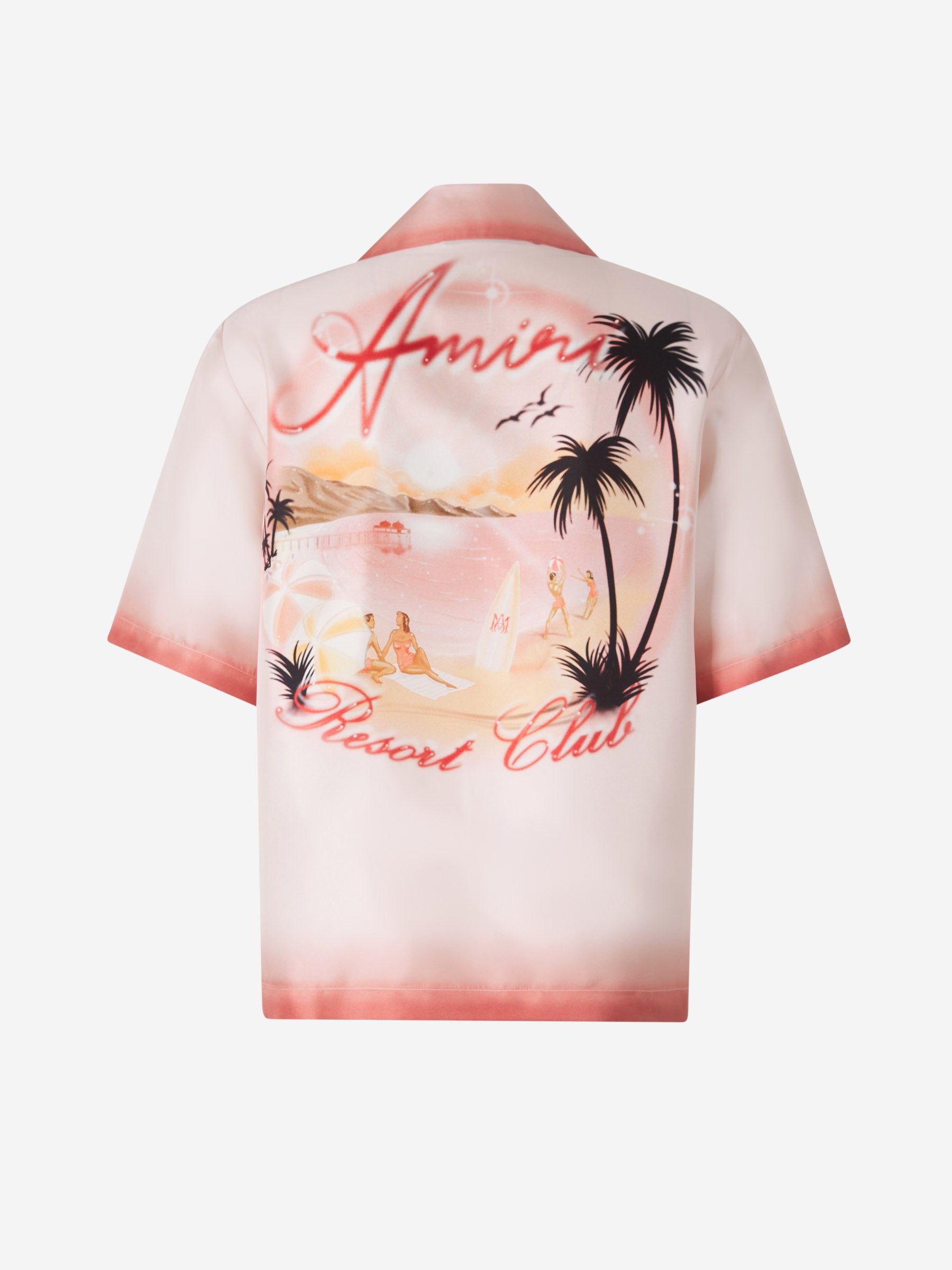 Amiri Camisa Resort Club Bowling color Coral sku 532-000585 01 - Foto 2