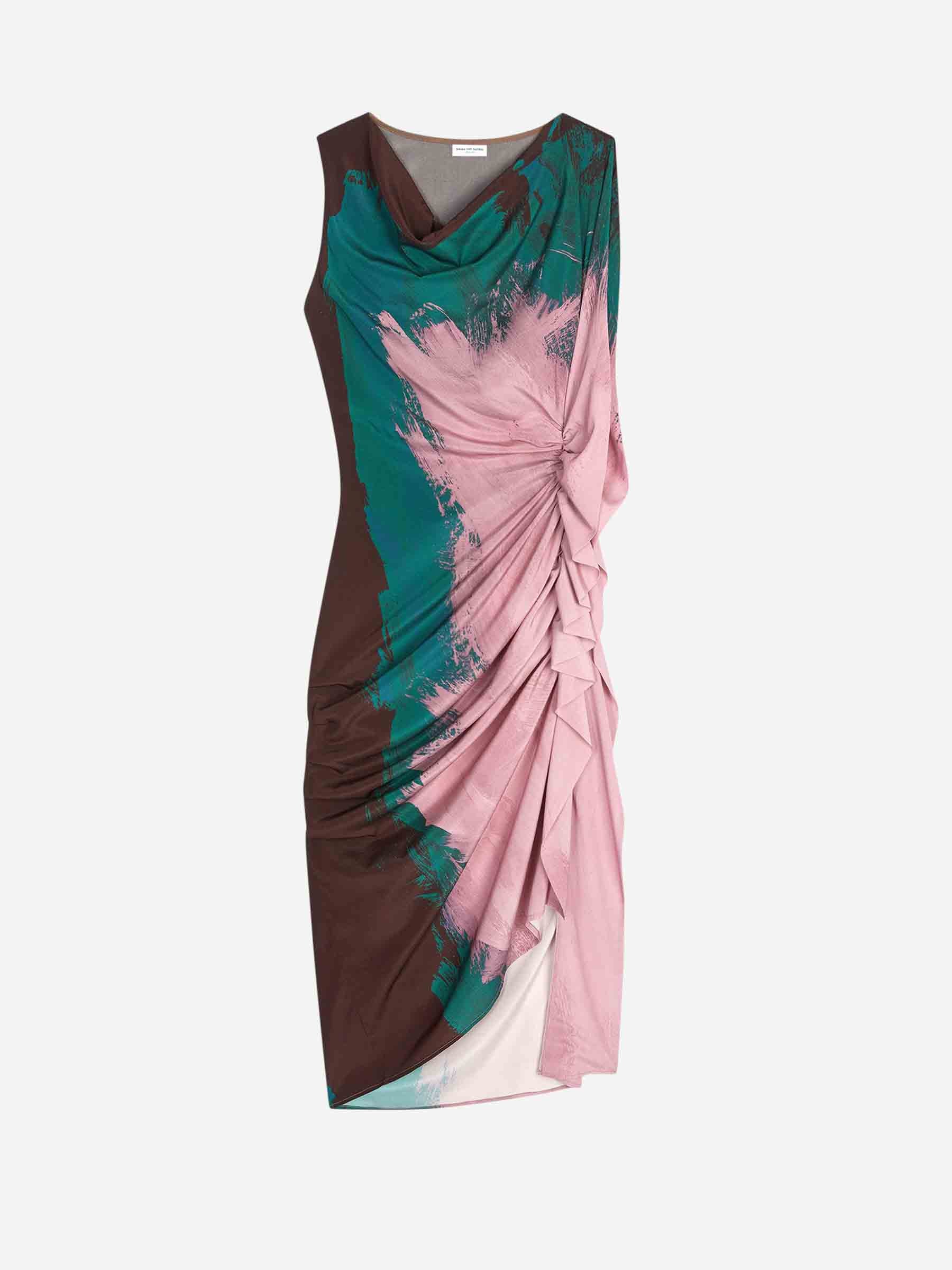 Dries Van Noten Vestido Midi Drapeado color Multicolor sku 721-000328 01 - Foto 1