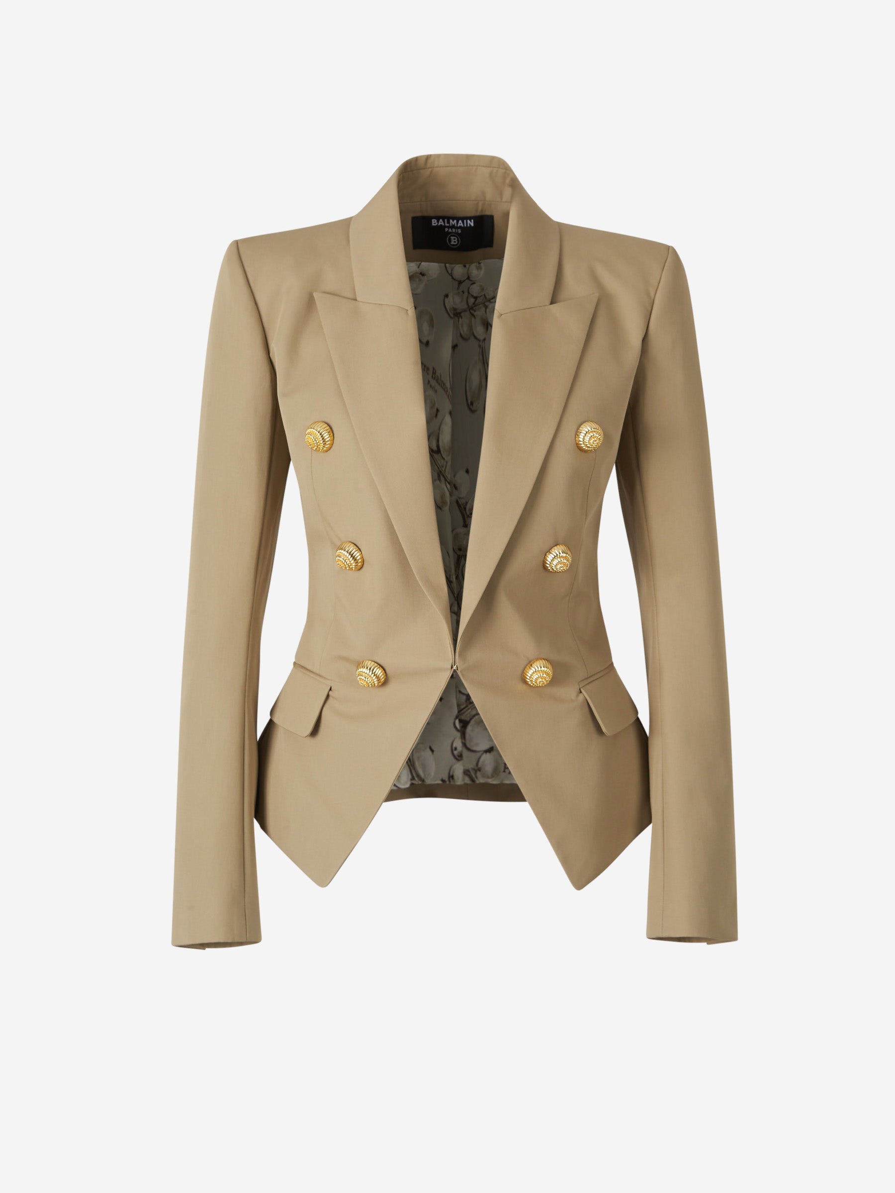 Balmain Blazer Liso Algodón color Beige sku 741-002175 01 - Foto 1