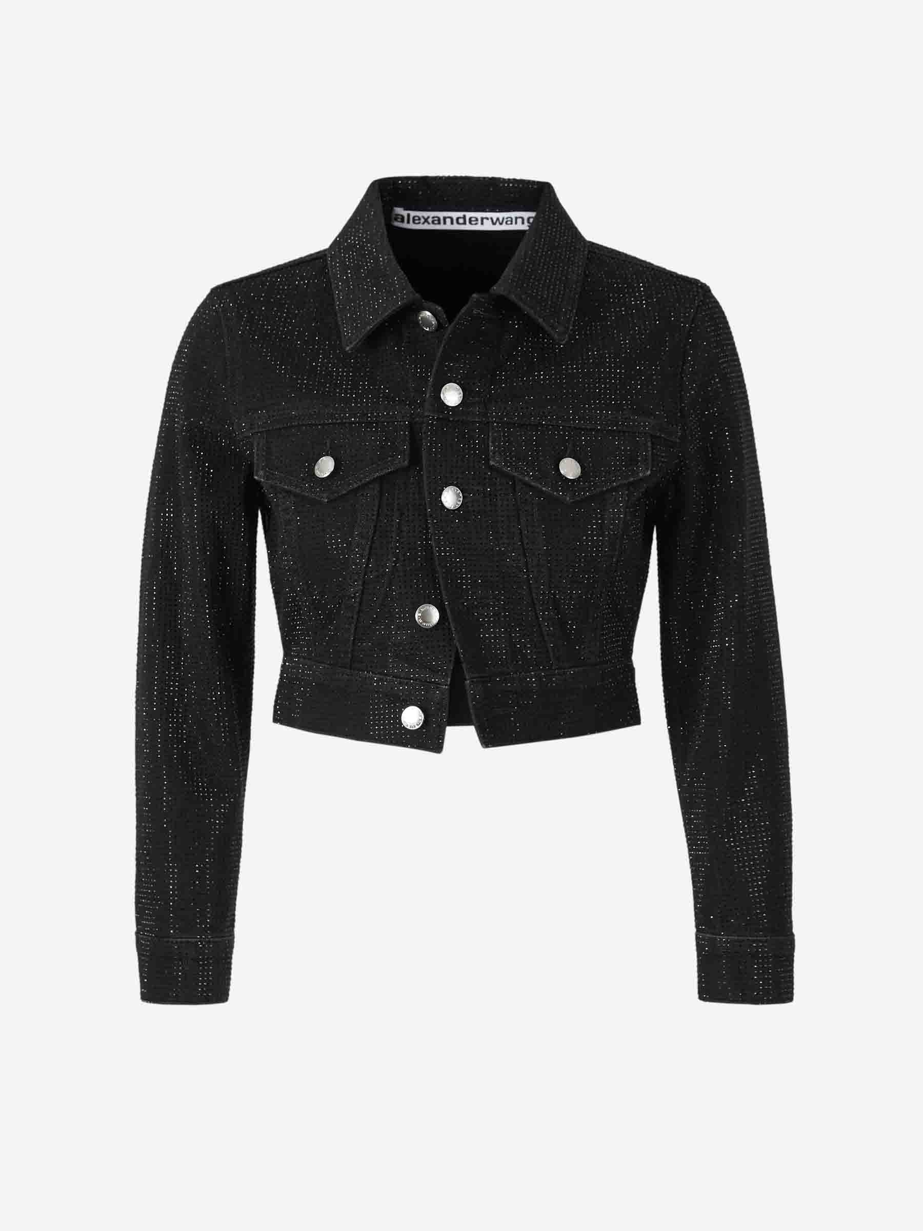 Alexander Wang Chaqueta Brillos Denim color Negro sku 741-002201 01 - Foto 1