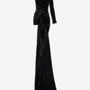 Balenciaga Vestido Maxi Asimétrico Terciopelo color Negro sku 731-005943 01 - Foto 1