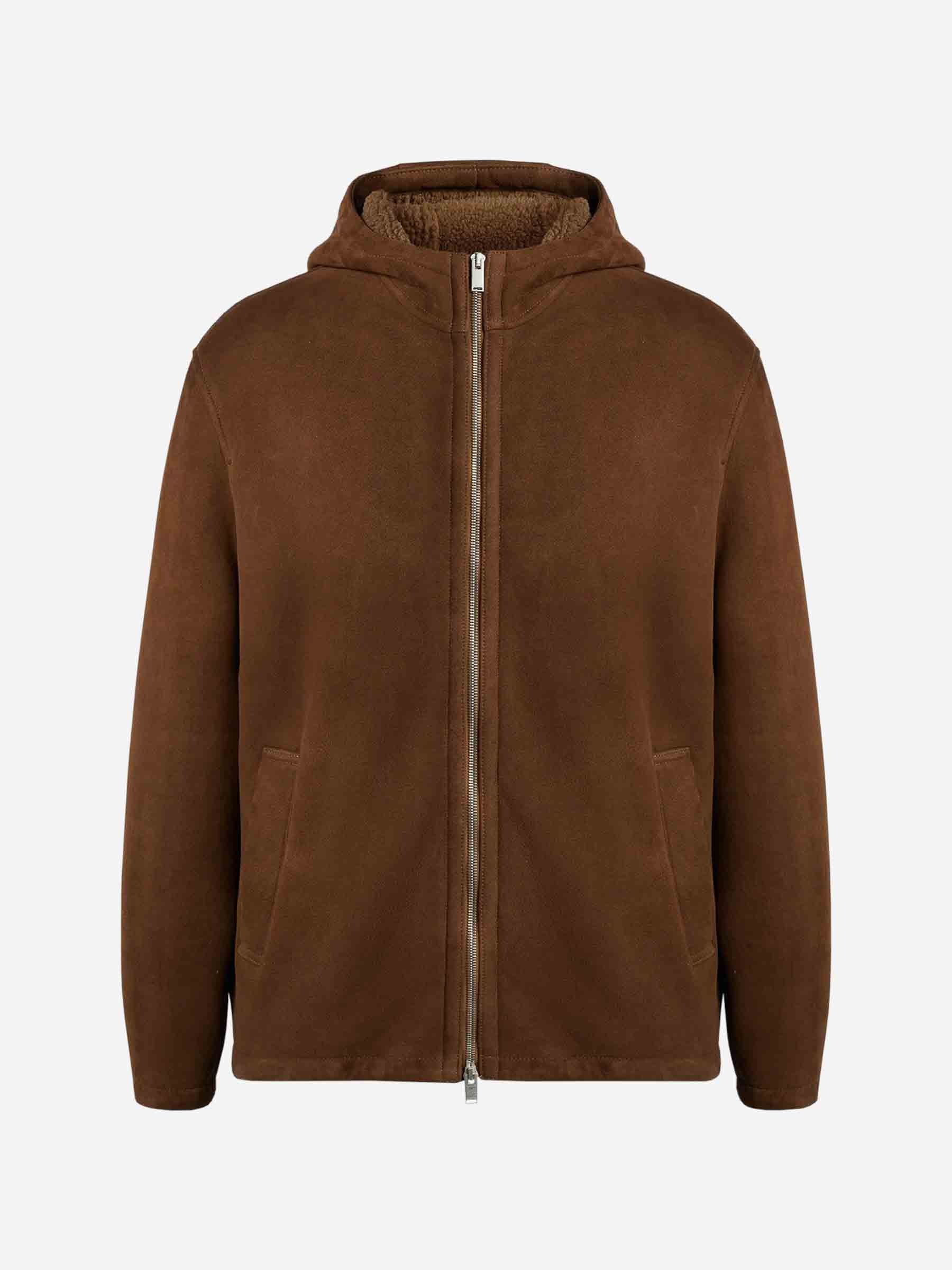 Lardini Chaqueta Capucha Piel color Marron sku 501-000259 01 - Foto 1