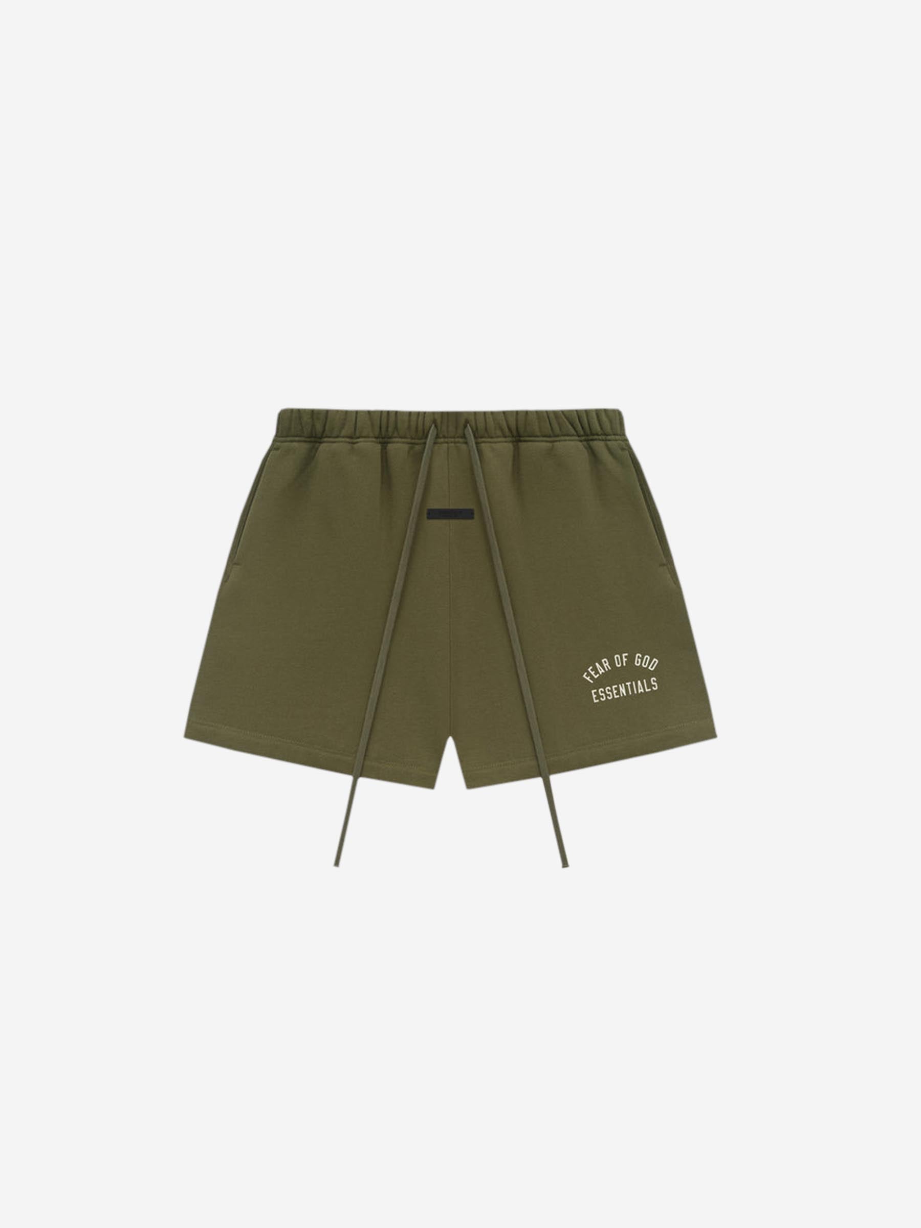 Fear of God Essentials Bermudas Logo Algodón color Verde Militar sku 523-001056 04 - Foto 1