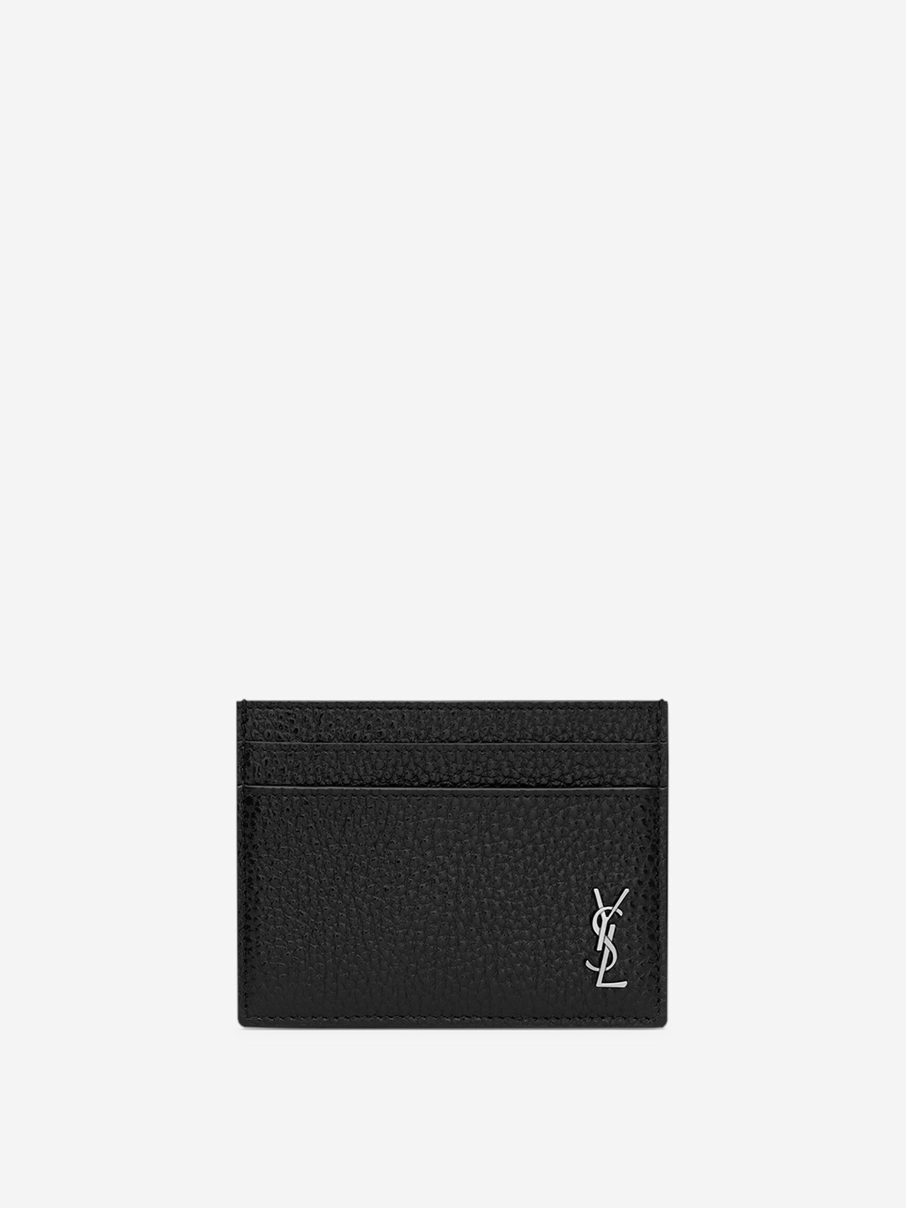 Saint Laurent Tarjetero Piel Logo color Negro sku 691-001372 01 - Foto 1