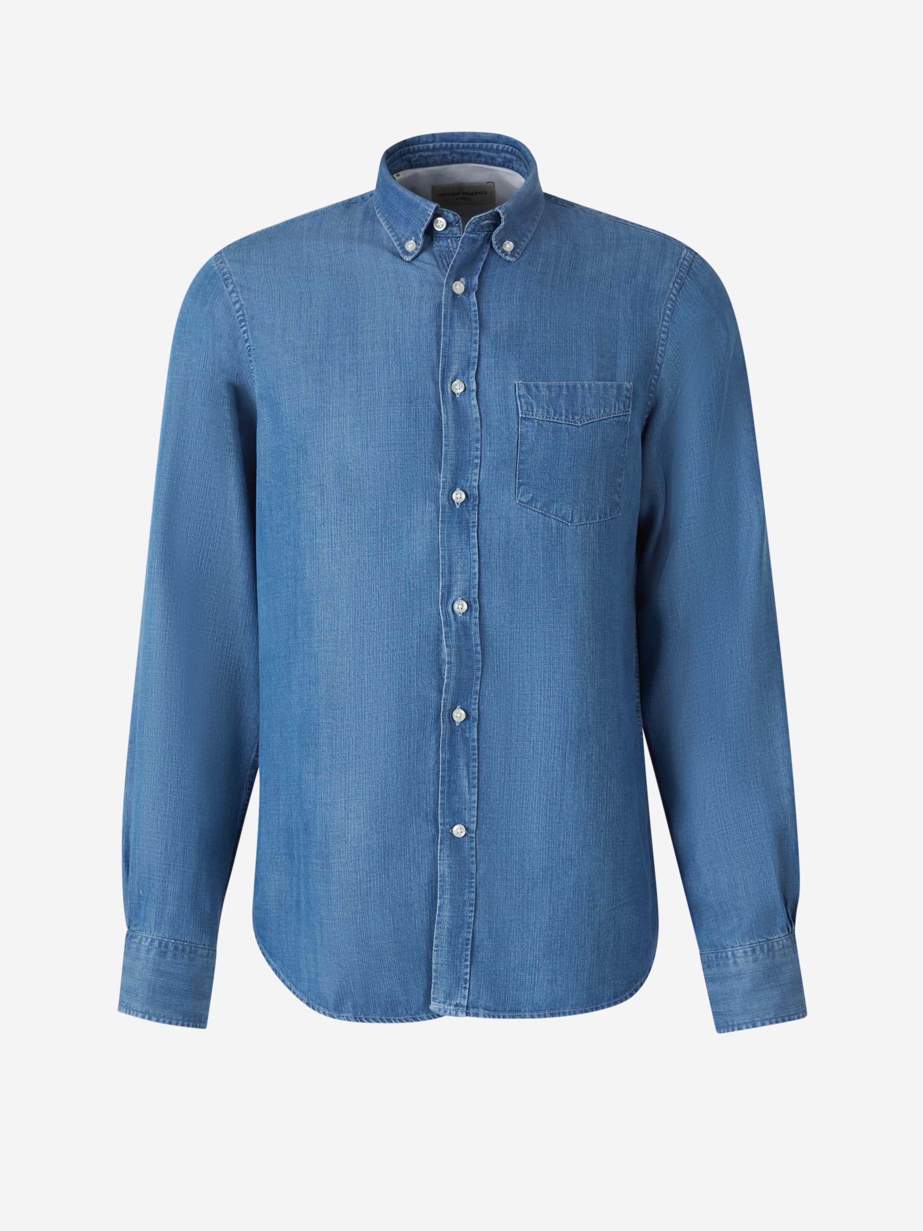 Officine Générale Sobrecamisa BD Lyocell color Azul Denim Oscuro sku 531-006341 01