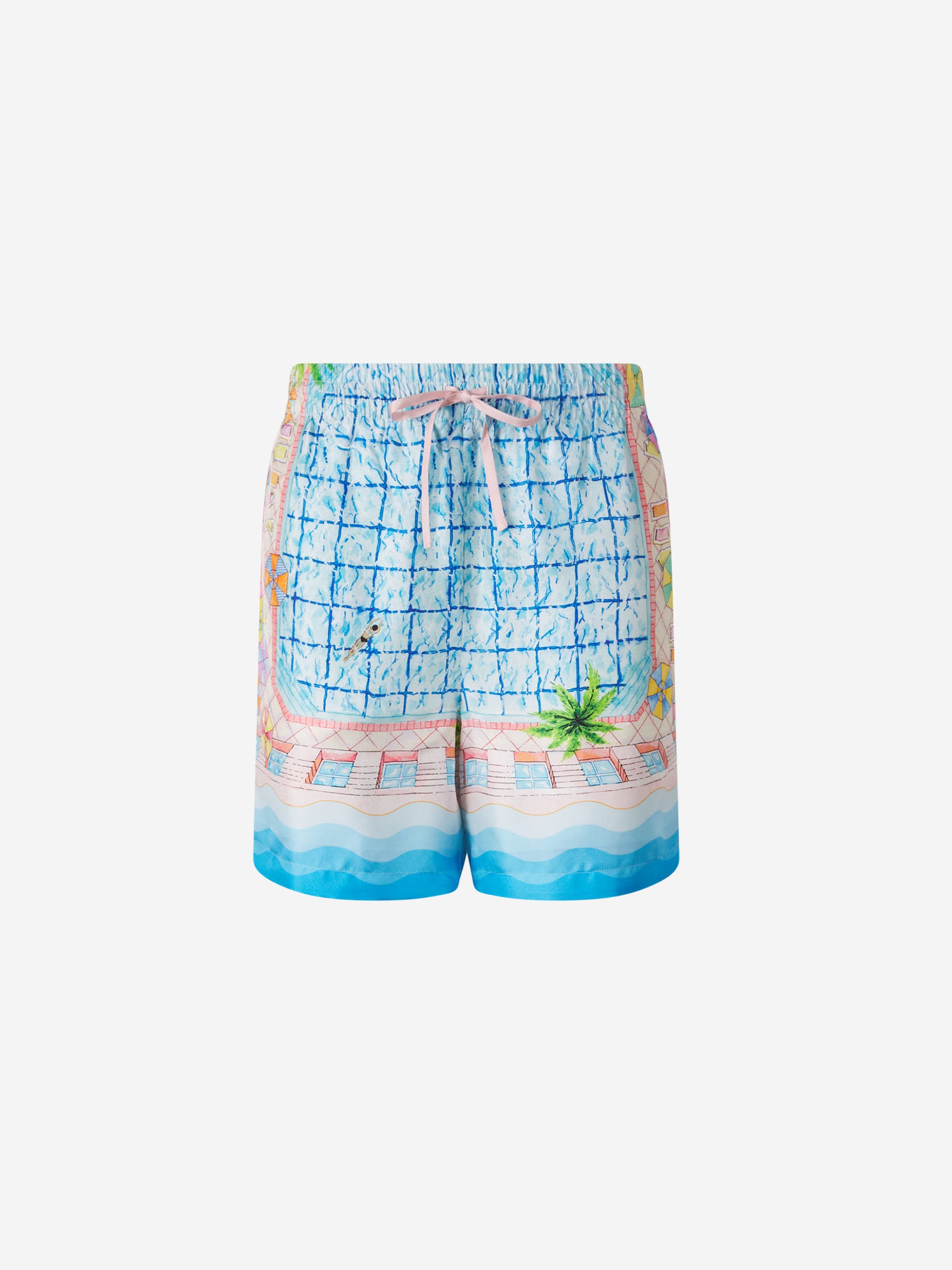 Casablanca Bermudas Seda Le Plongeon color Azul sku 523-001029 01 - Foto 1