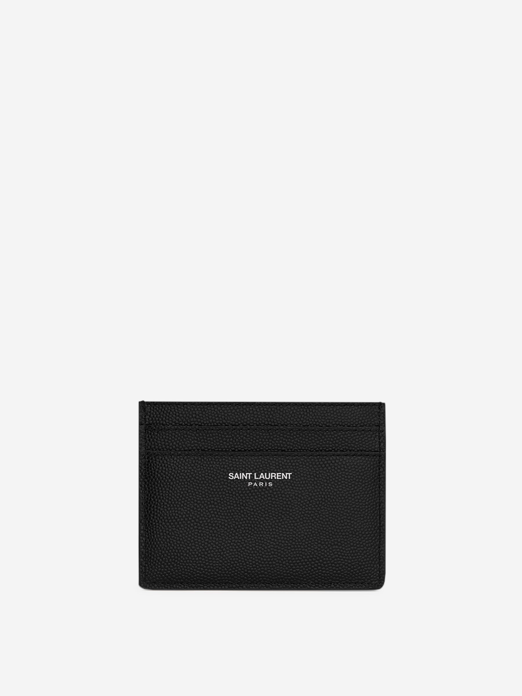 Saint Laurent Tarjetero Logo Piel color Negro sku 691-001370 01 - Foto 1