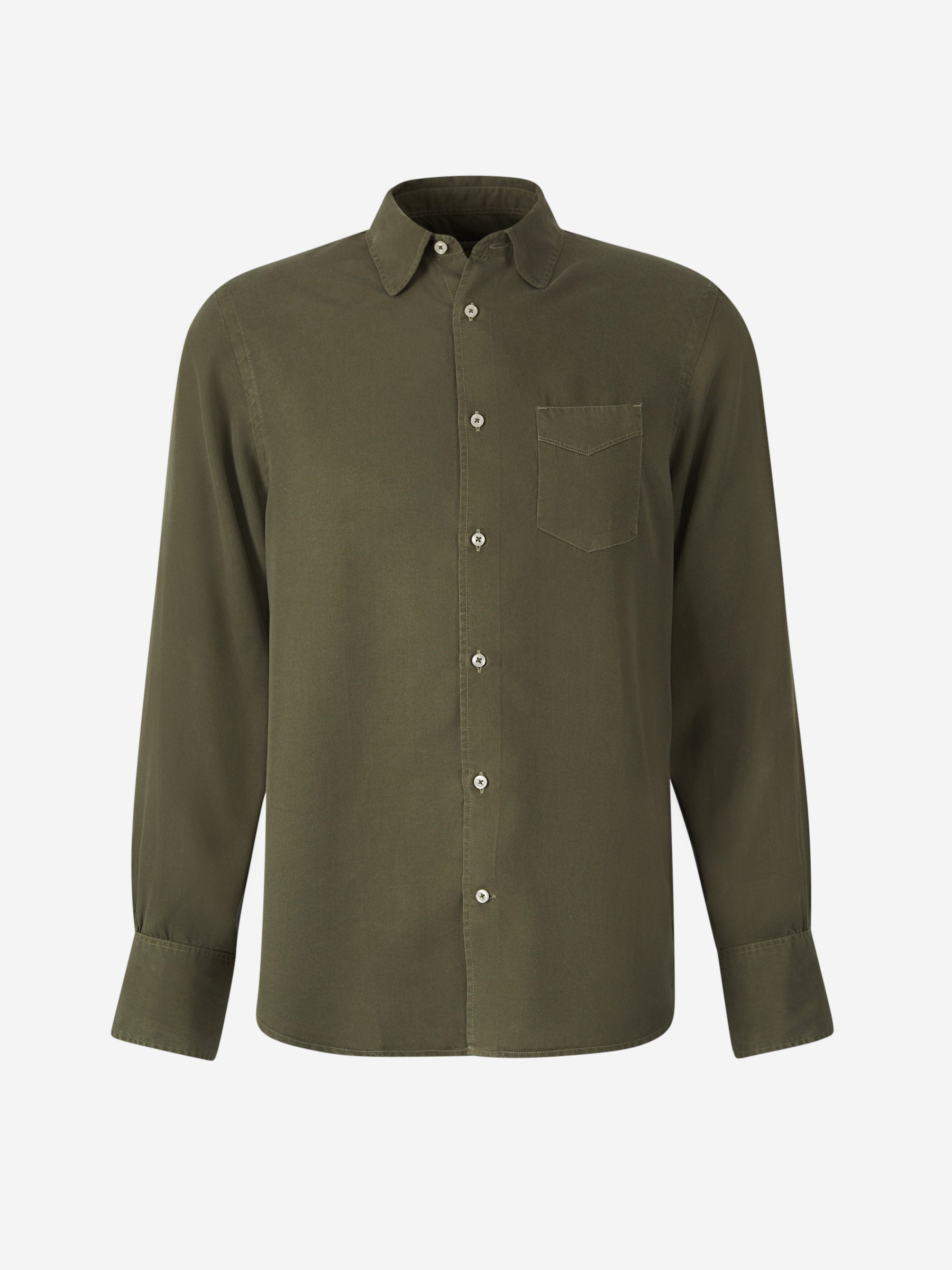 Officine Générale Camisa Benoit Lyocell color Verde sku 531-006342 02 - Foto 1