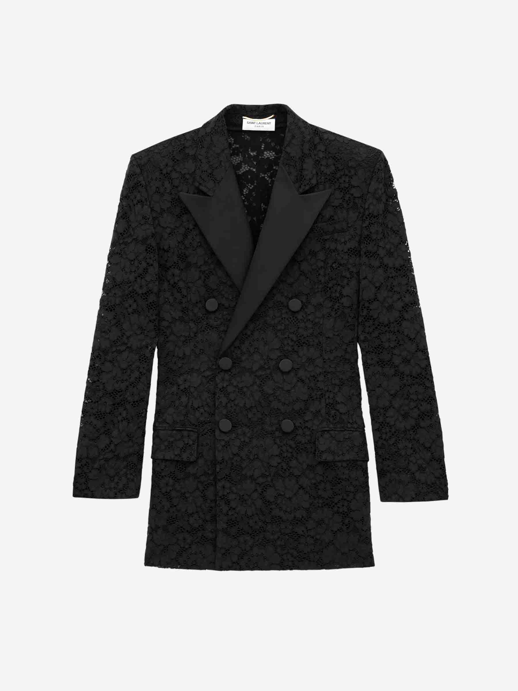 Saint Laurent Blazer Encaje Guipur color Negro sku 741-002187 01 - Foto 1