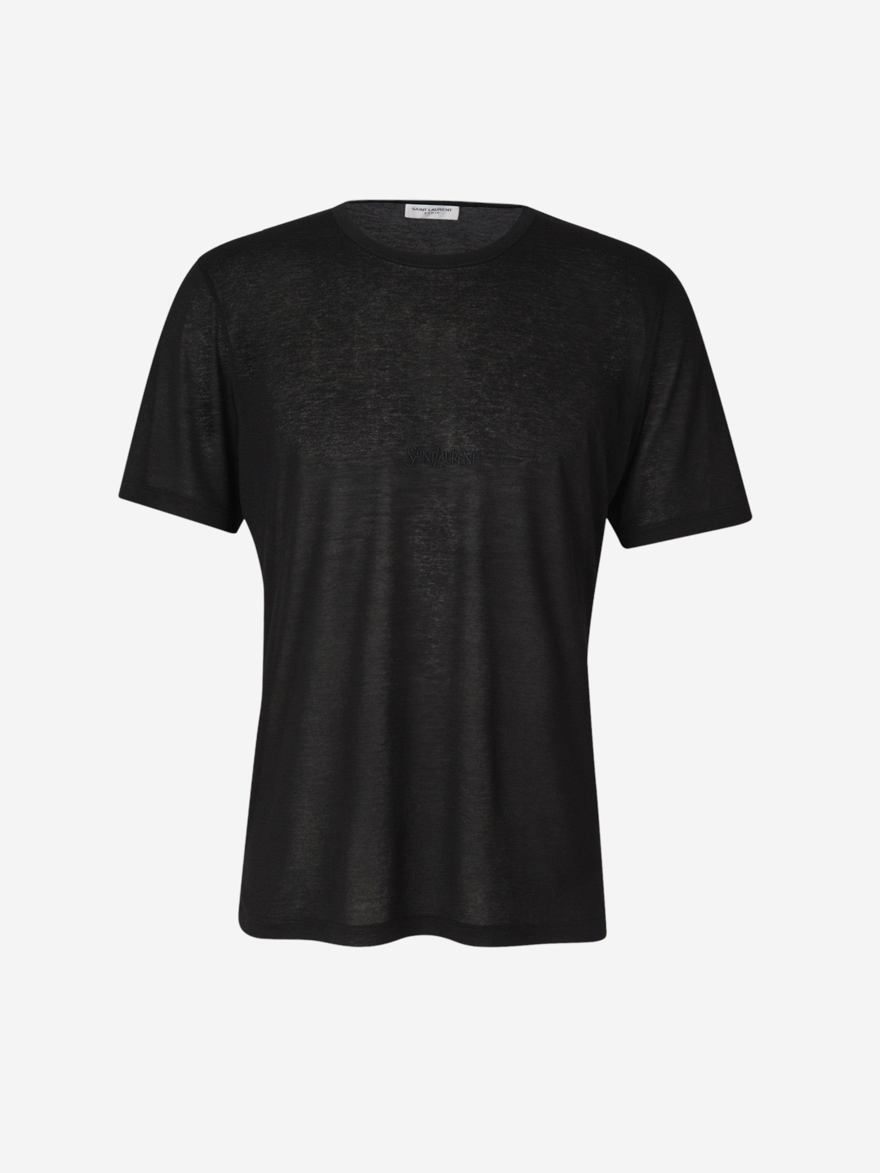 Saint Laurent Camiseta Logo Viscosa color Negro sku 553-003956 01 - Foto 1