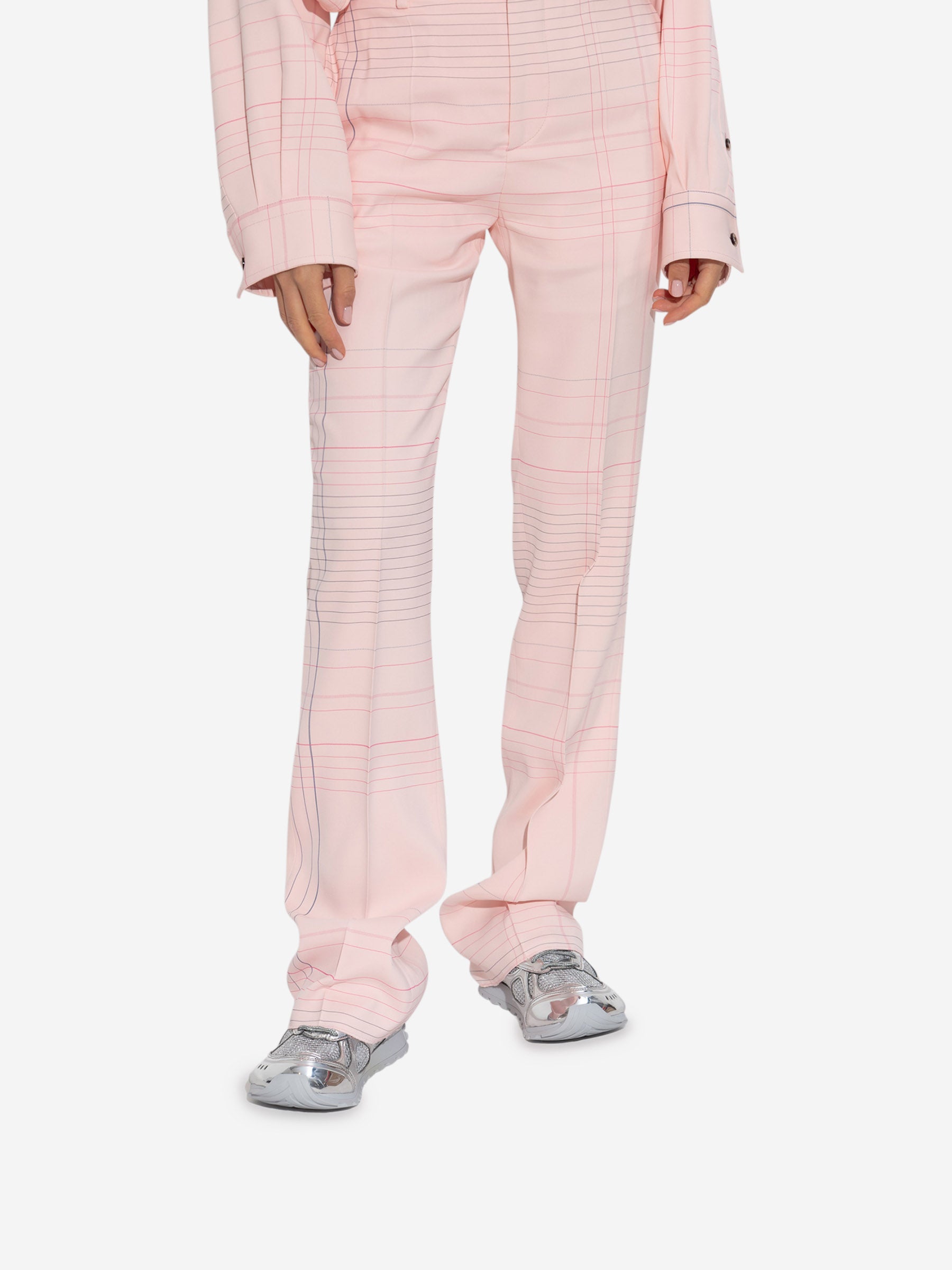 Bottega Veneta Pantalones Motivo Cuadros color Rosa Palo sku 761-003653 01 - Foto 2