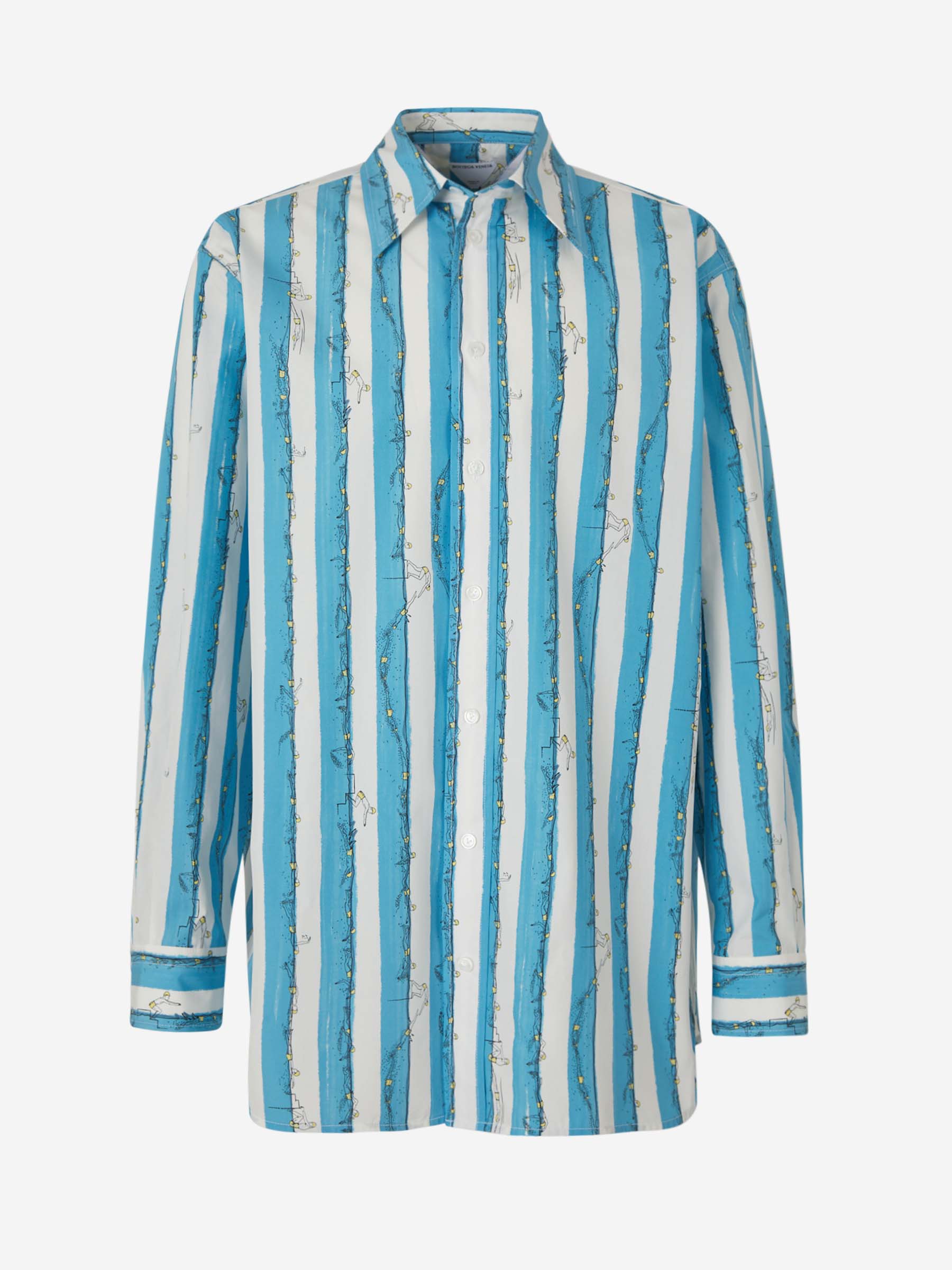 Bottega Veneta Camisa Motivo Nadadores color Azul sku 531-006324 01 - Foto 1