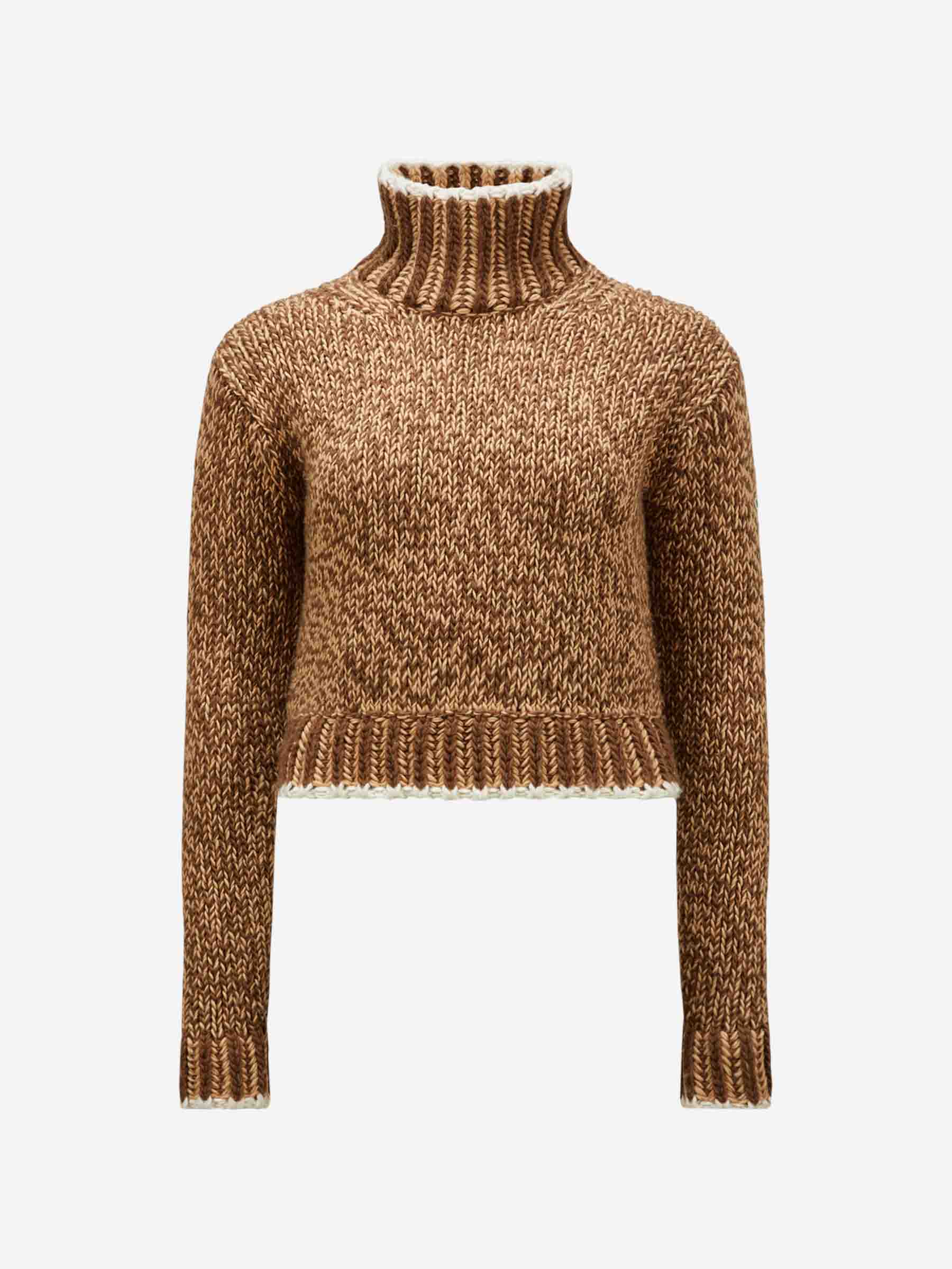 Moncler Jersey Tricot Cropped color Marron sku 711-003253 01 - Foto 1