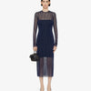 Givenchy Vestido Midi Semitransparente color Azul Marino sku 732-001380 01 - Foto 1