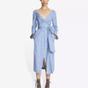 Dries Van Noten Vestido Midi Motivo Rayas color Azul sku 721-000230 01 - Foto 1