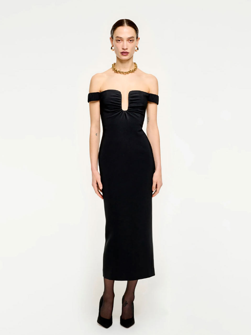 Roland Mouret Vestido Midi Cady color Negro sku 721-000191 01 - Foto 1