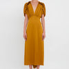 Victoria Beckham Vestido Midi Satén color Mostaza sku 721-000294 01 - Foto 1