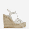 Saint Laurent Cuñas Rafia Piel color Blanco sku 800-005230 01 - Foto 1