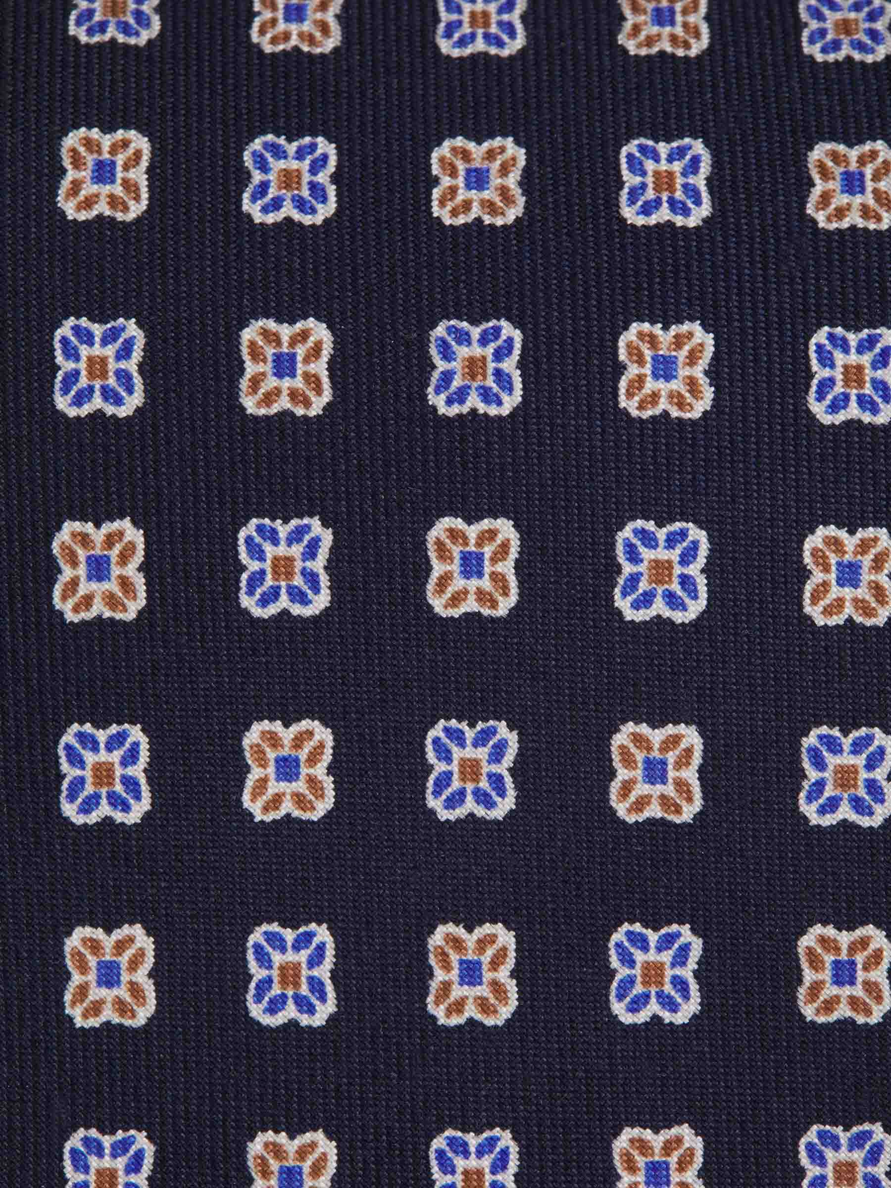 Santa Eulalia Corbata Motivo Floral Seda color Azul Noche sku 601-001128 02 - Foto 2