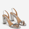 Aquazzura Sandalias Metalizadas Slingback color Plateado sku 800-005242 01 - Foto 1