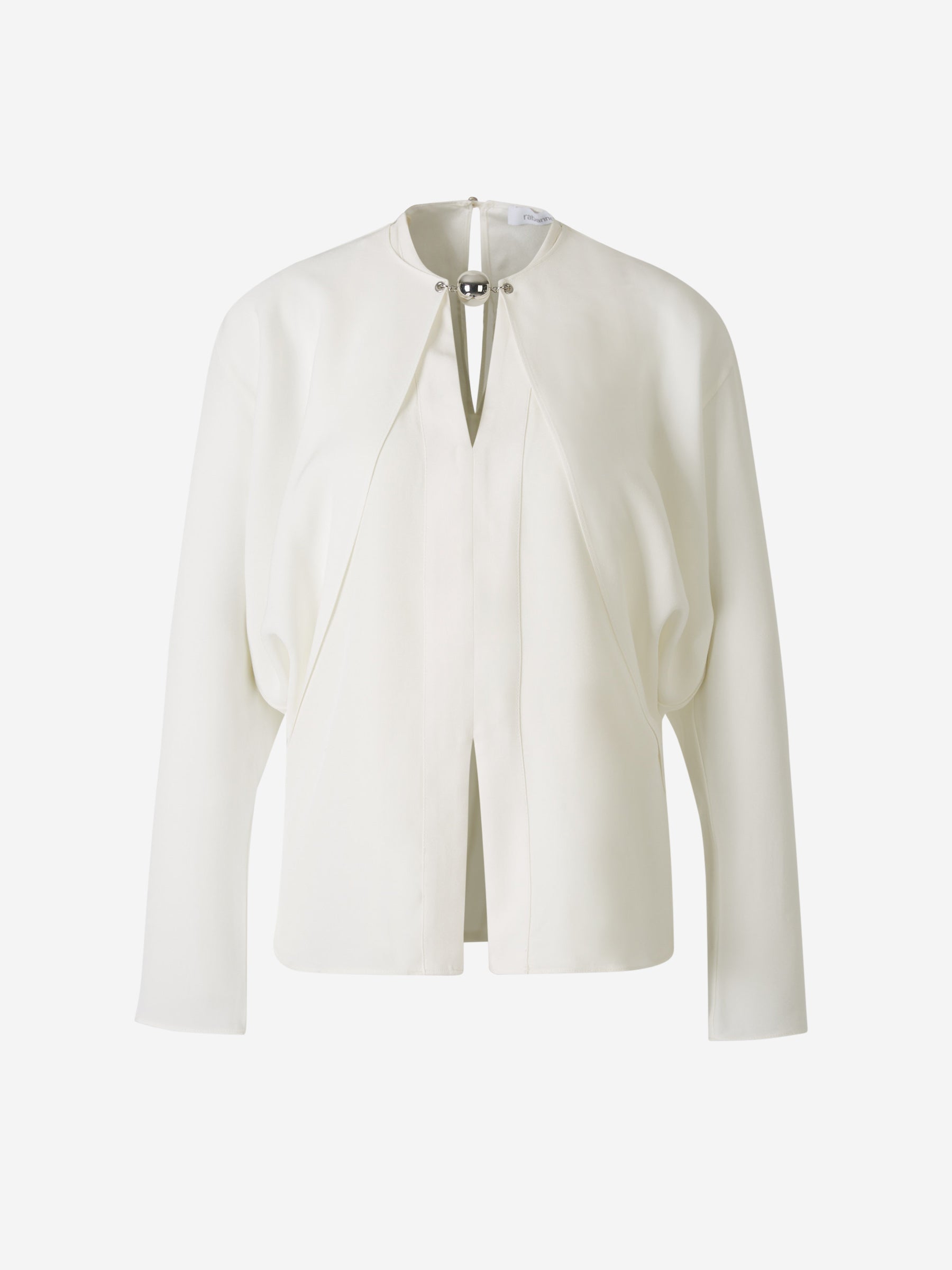 Rabanne chain-detail crepe blouse - White