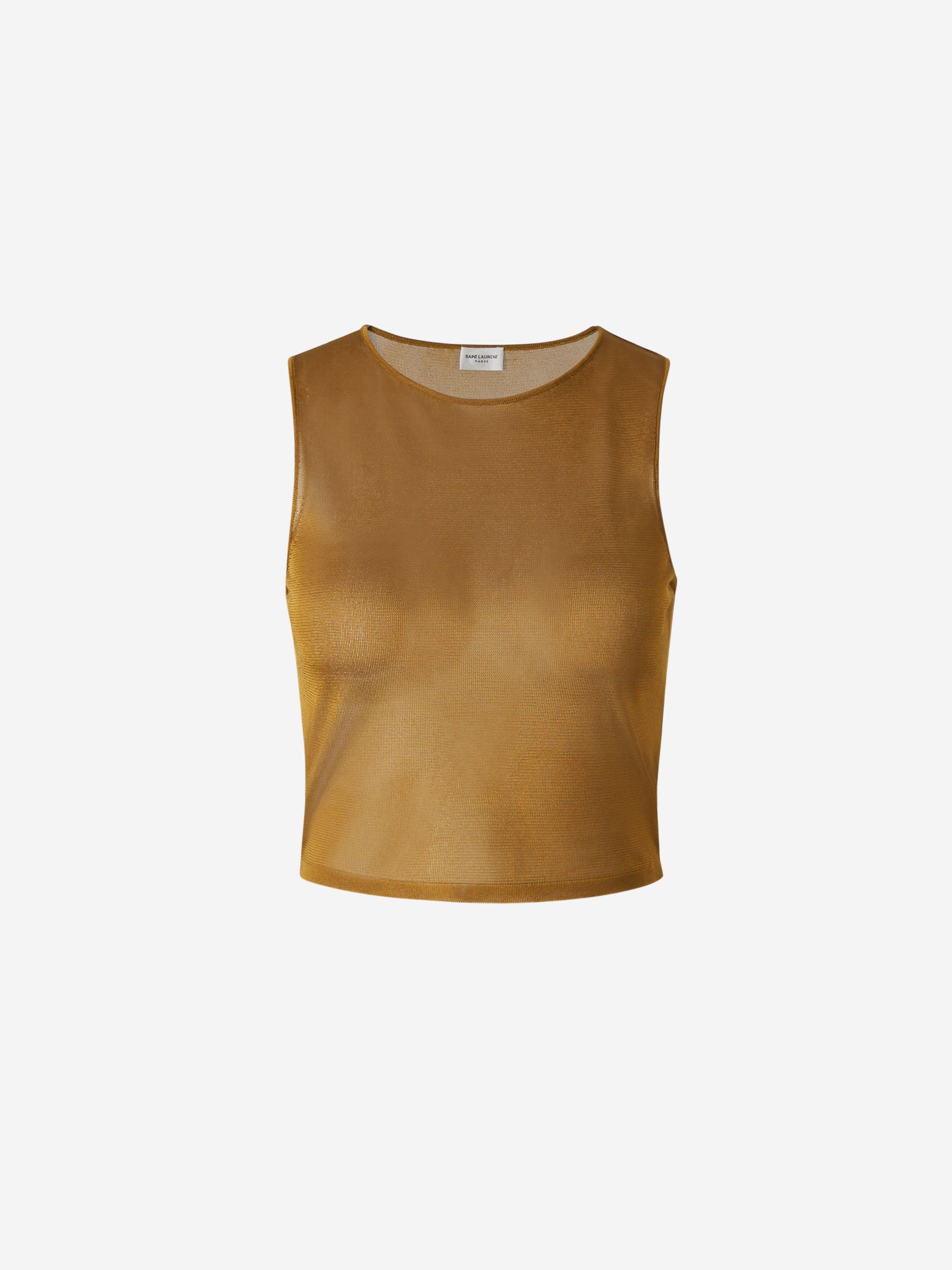 Saint Laurent Top Cropped Semitransparente color Caramelo sku 703-002142 01 - Foto 1